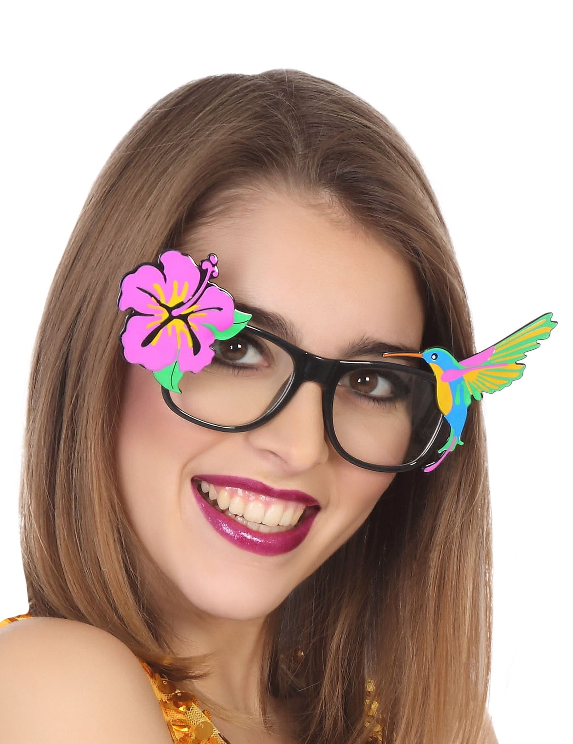 atosa Kostüm Hawaii-Brille für Erwachsene bunt