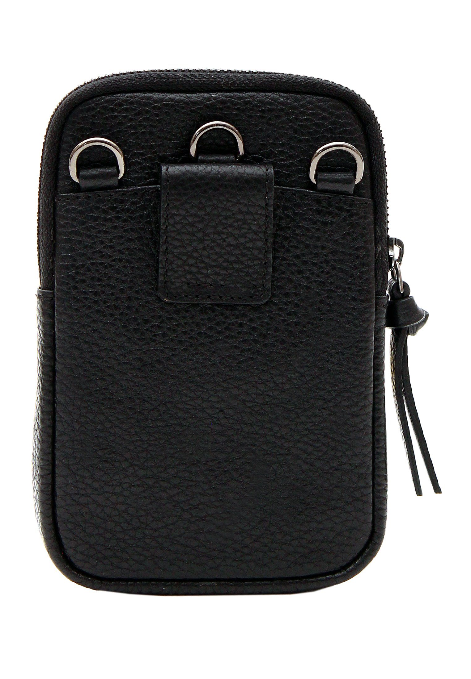 Braun Büffel Smartphonetasche NOVARA längenverstellbarem mit Pouch schwarz, Umhängegurt Phone