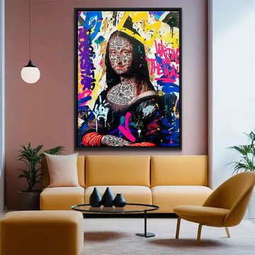 DOTCOMCANVAS® Leinwandbild MONA BANG, Leinwandbild Mona Lisa Pop Art Portrait Wandbild hochkant