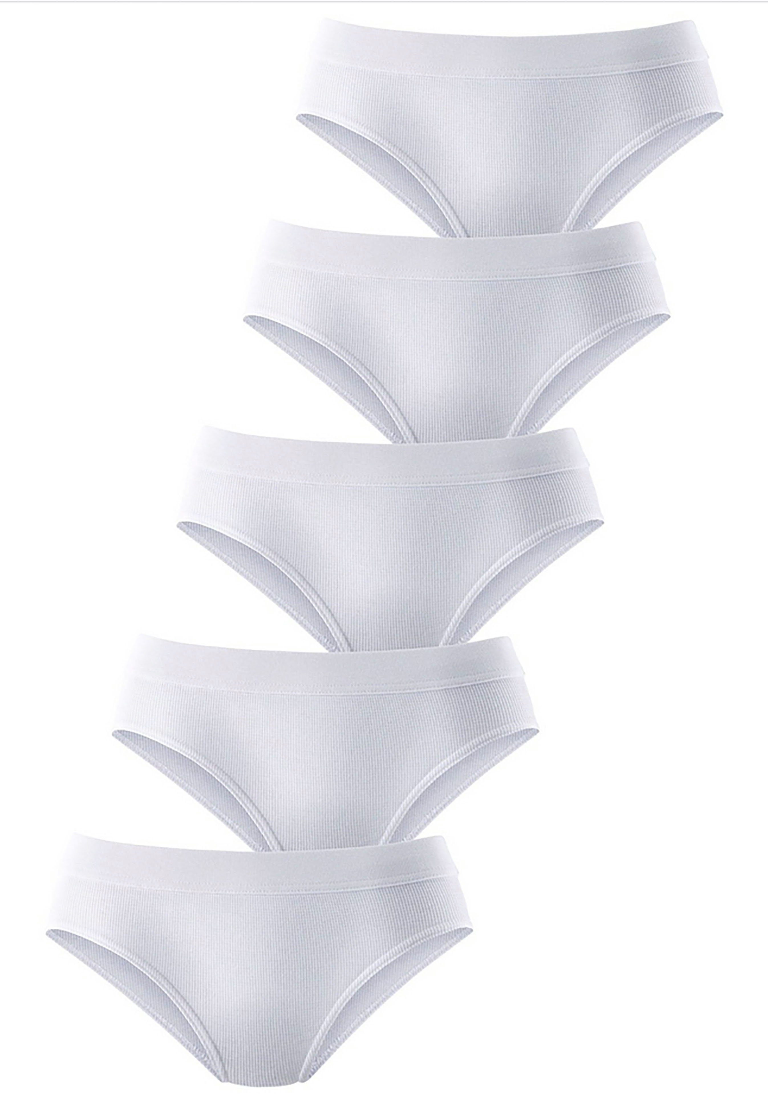elastischer 5-St) (Packung, petite weiß aus Hüftslip Baumwoll-Qualität fleur