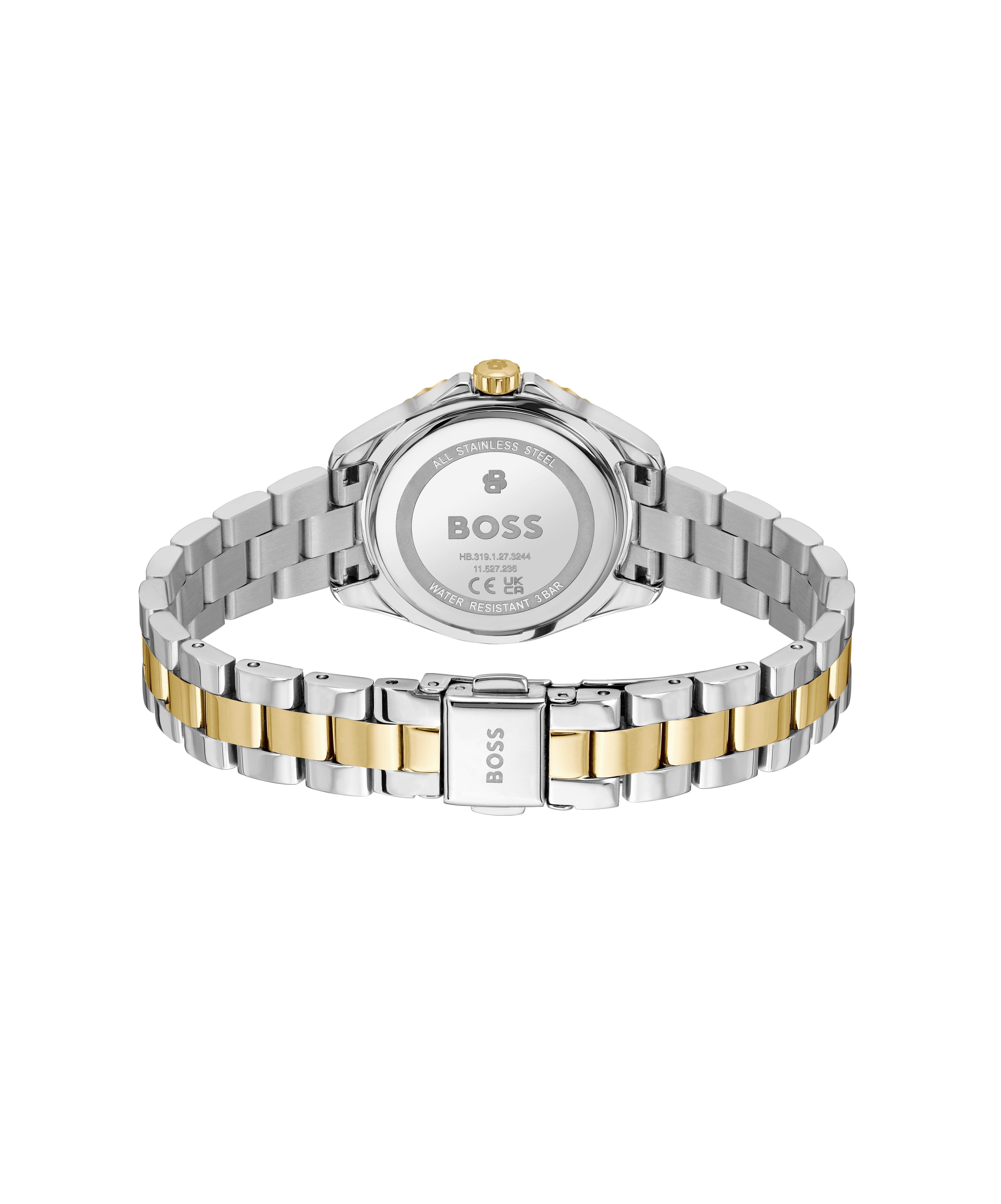 BOSS Quarzuhr SAGE AQUA 1502848, Armbanduhr, Damenuhr, Edelstahlarmband, analog