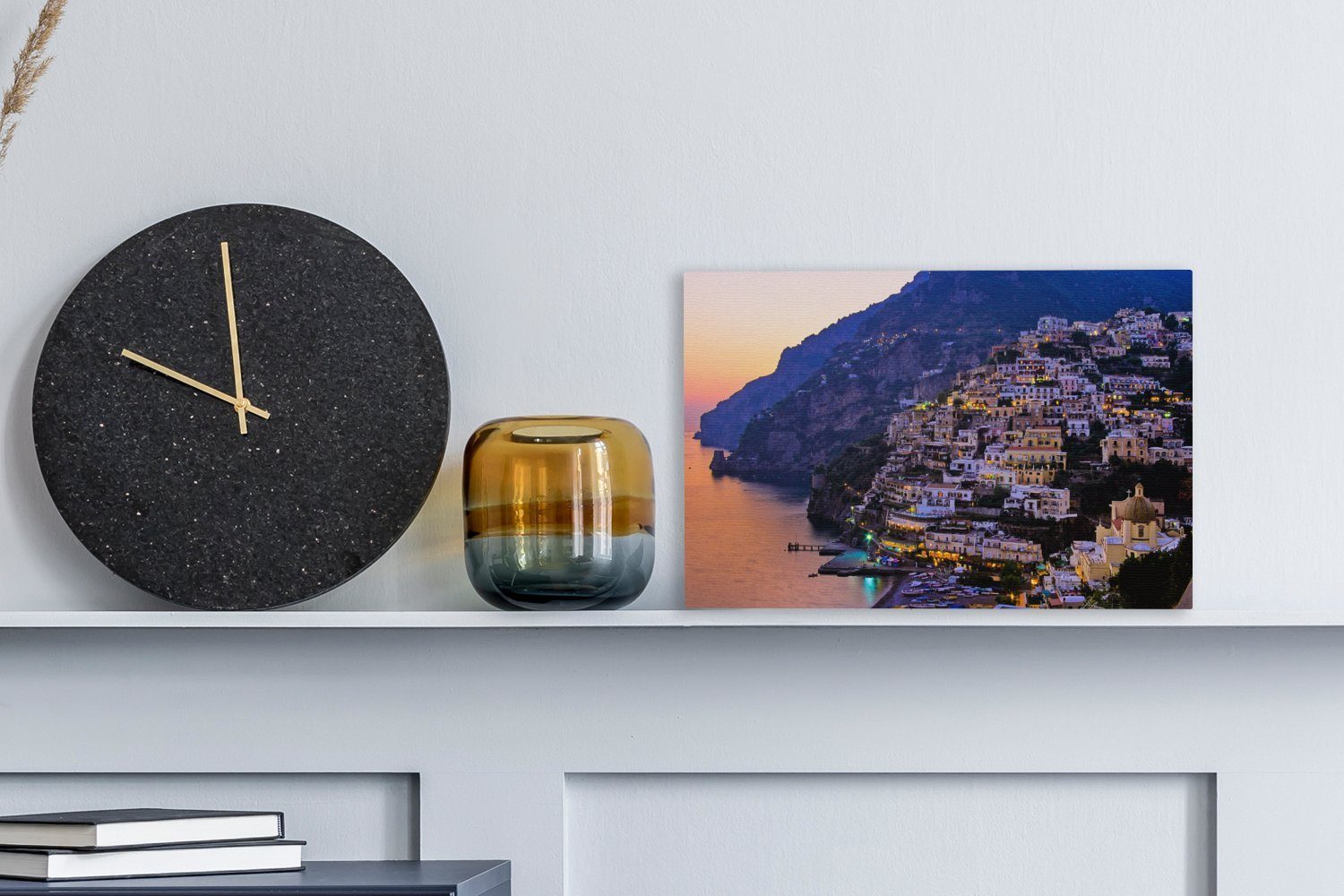 Sonnenuntergang, Wandbild OneMillionCanvasses® 30x20 Wanddeko, bei der Amalfiküste cm St), an Positano Aufhängefertig, Leinwandbild (1 Leinwandbilder,