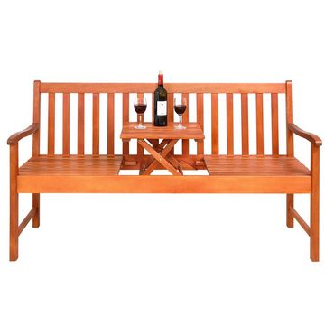 Casaria Bank Picknick, Wetterfest Eukalyptus Holz FSC® Klappbar 153x57x90cm 320kg