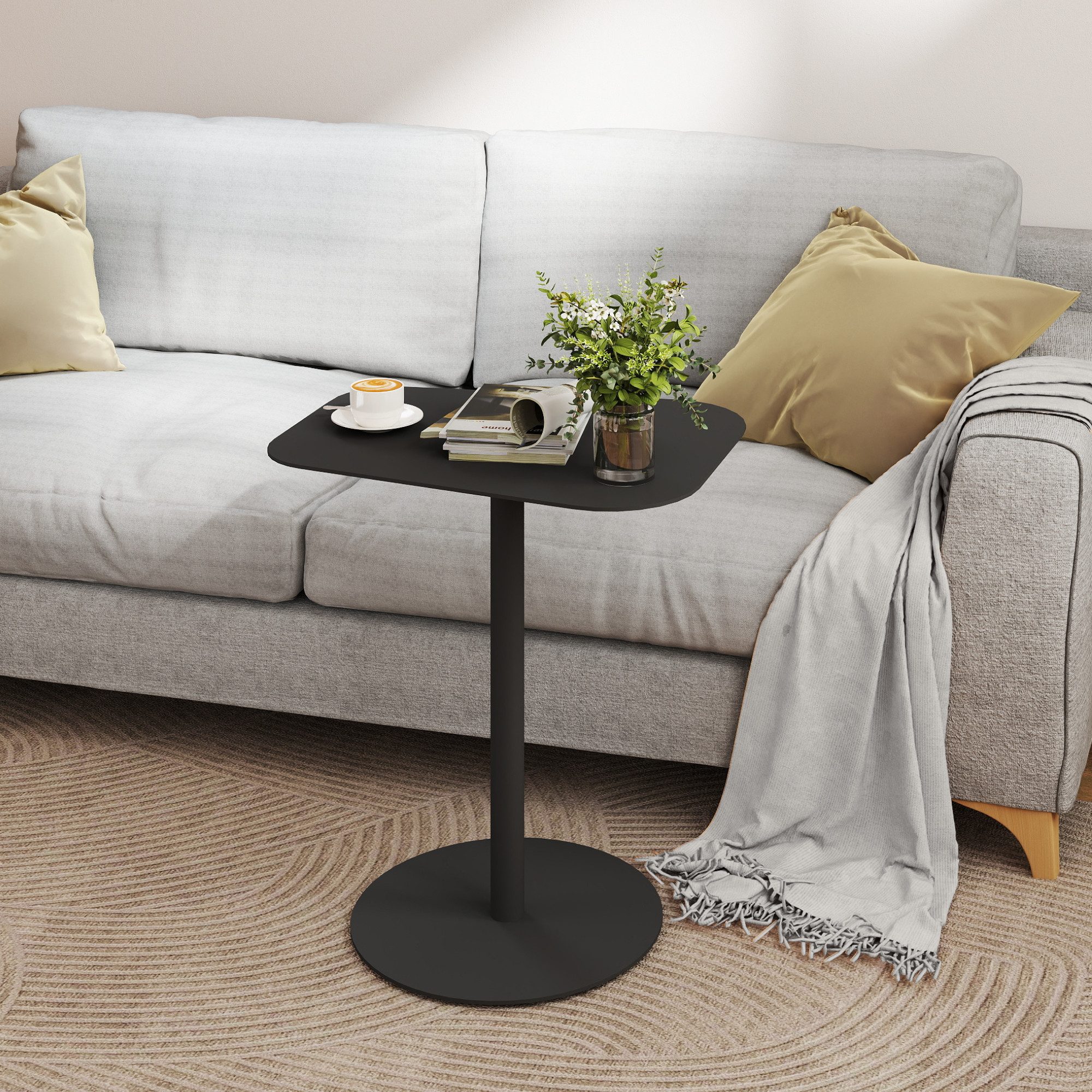 FLEXISPOT Ablagetisch Beistelltisch aus Stahl – Stabil & Farbvielfalt, Gartentisch (für Wohnzimmer, Bett, Balkon oder Garten, – Als Sofatisch, Nachttisch oder Outdoor-Tisch), für drinnen & draußen, einfache Montage, Tragkraft 20 kg