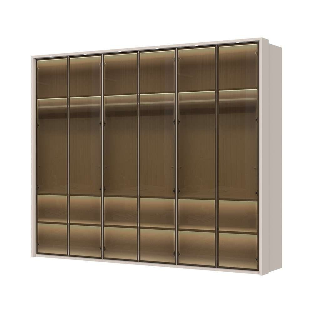OTTO home Drehtürenschrank Opera Parsol-Glastüren, LED-Glasbodenbeleuchtung, mit und ohne Kranz Glastüren, UV-Lack, LED-Innenbeleuchtung, Soft-Close-Funktion