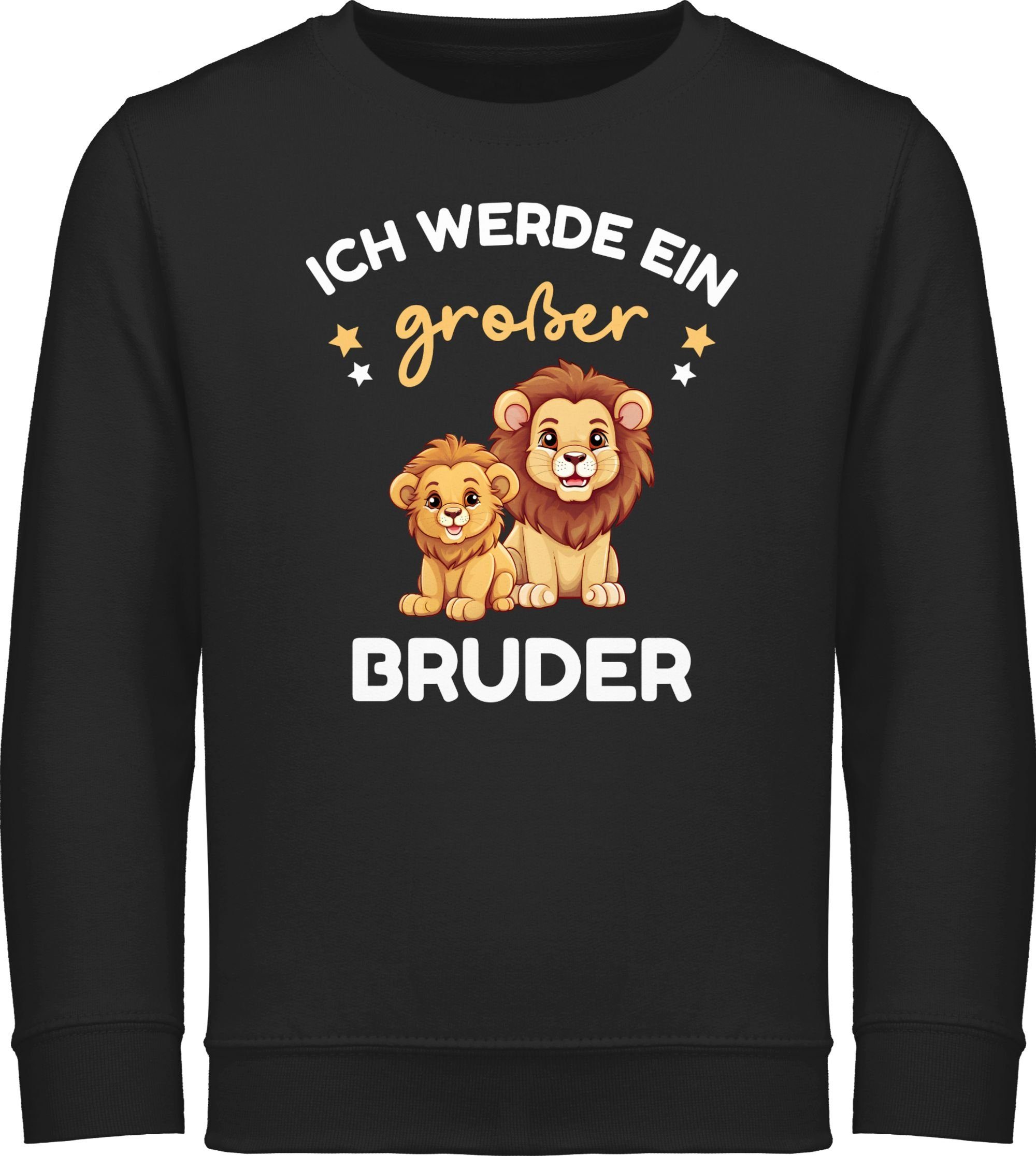 Shirtracer Sweatshirt Ich werde Bruder 3 Bruder Schwarz großer Löwen Großer Geschenk