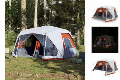 vidaXL Vorzelt Campingzelt mit LED Grau und Orange 443x437x229 cm