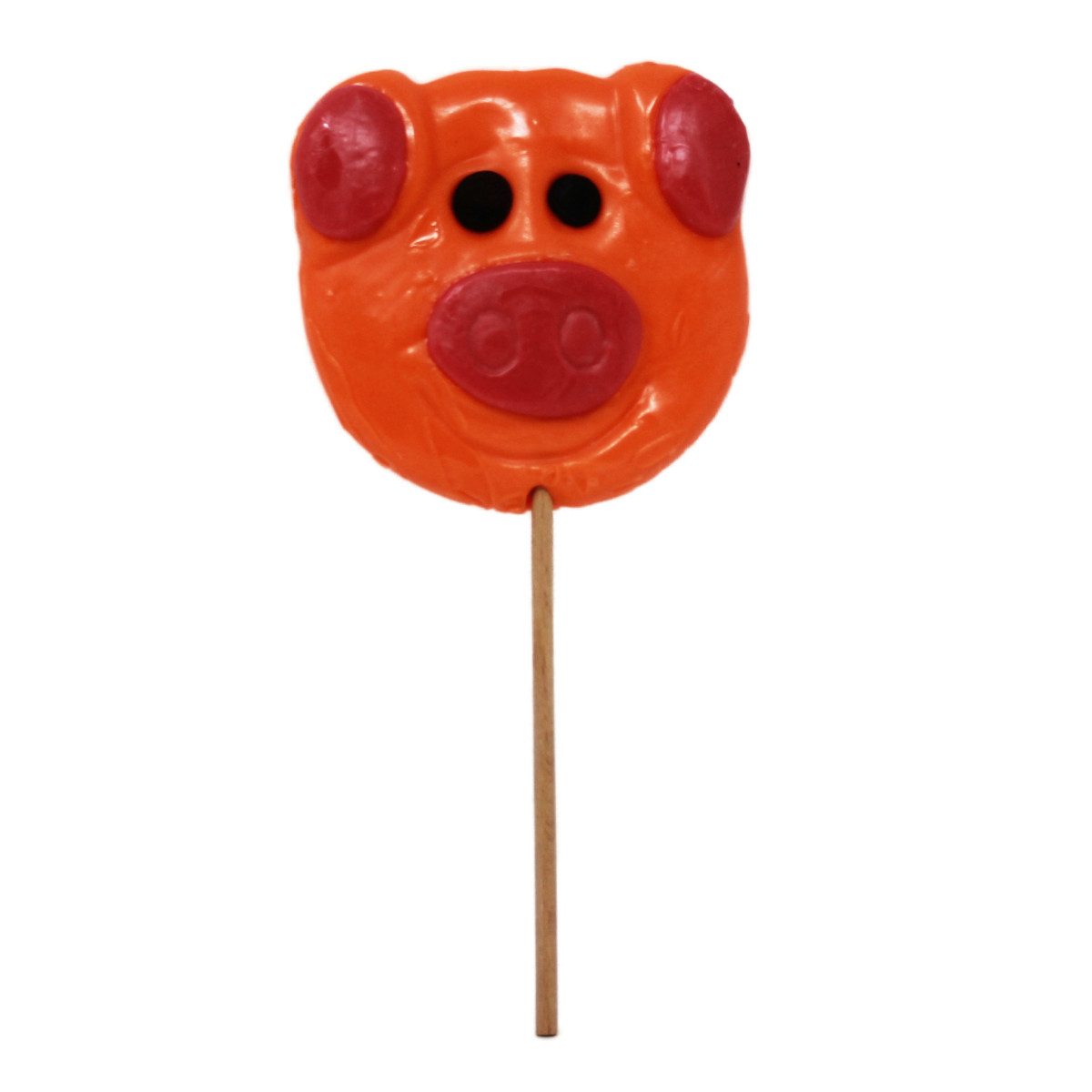 Holland Foodz Süßigkeit, Holland Foodz Schweinchen Glückslutscher in orange 100g 17er Display