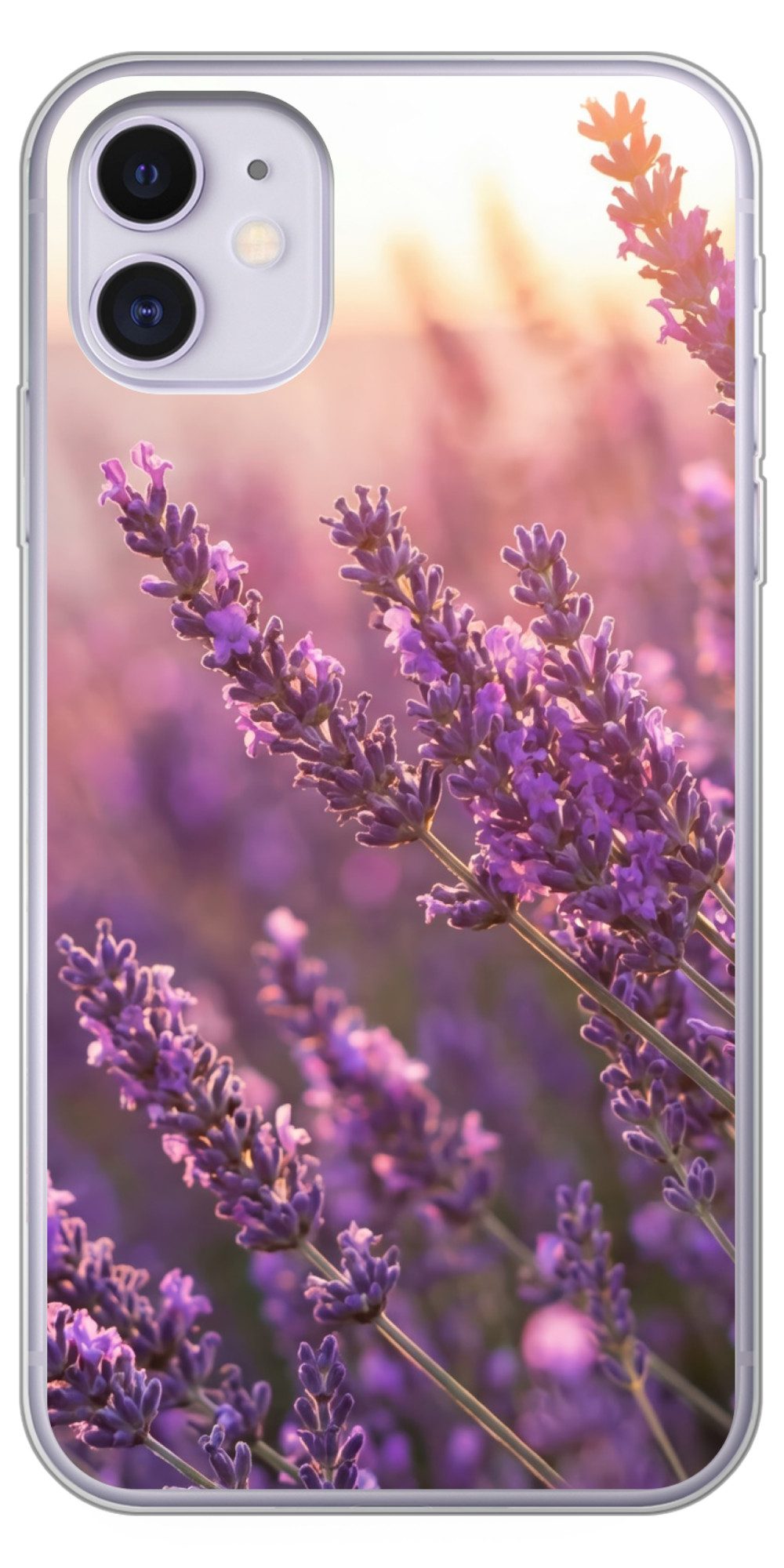 MuchoWow Handyhülle für Apple iPhone 11 Lavendel - Lila - Sonnenlicht, Smartphone-Bumper, Print, Handy Schutzhülle Dünn