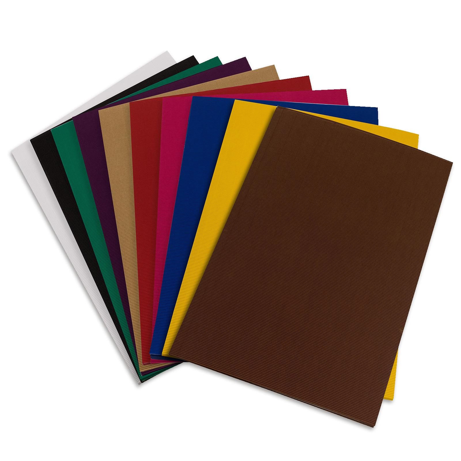 Folia Bastelkartonpapier Bastelwellpappe, 50 x 70 cm, 10 Farben
