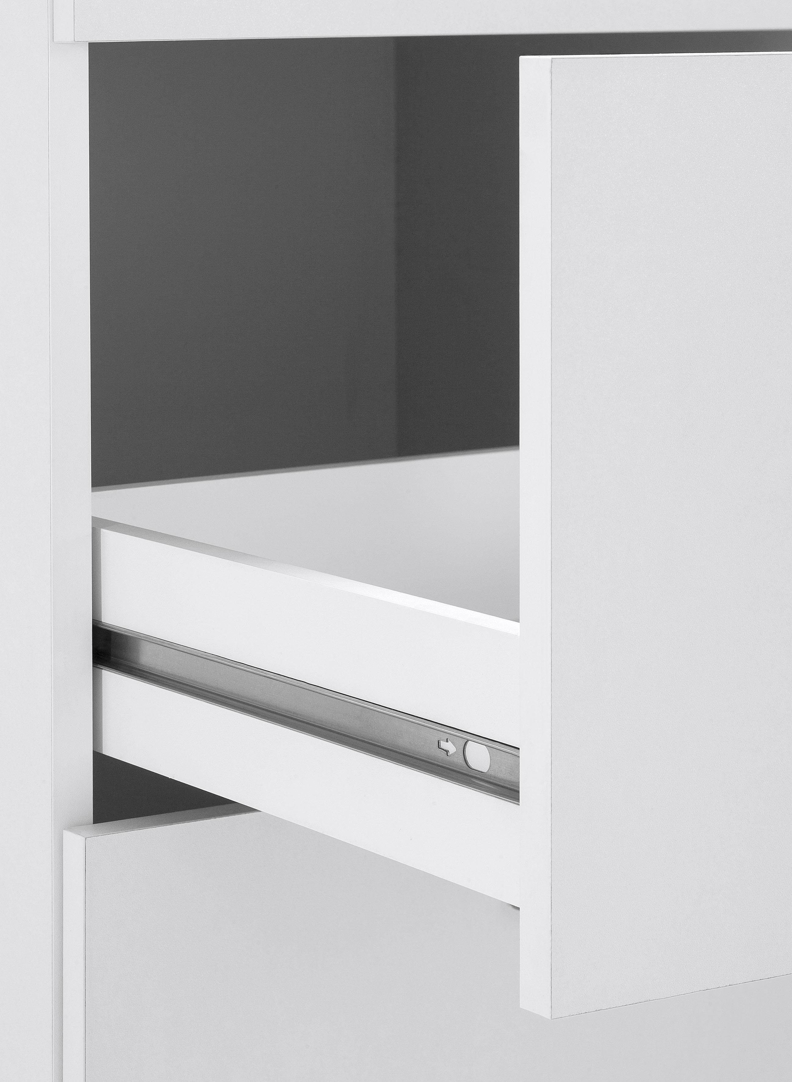 cm wiho Auszügen Weiß Kiel Unterschrank 2 | Weiß breit, 1 60 mit 50 und cm, großen Schublade Küchen Tiefe