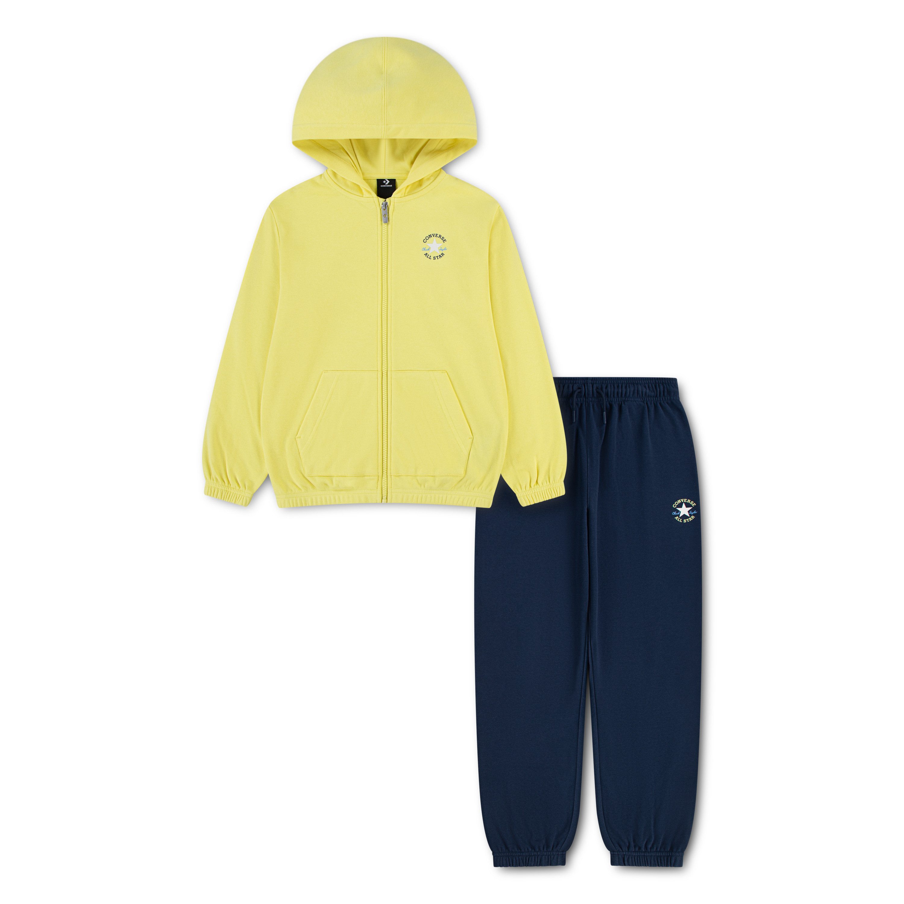Converse Jogginganzug CNVB VARCITY DCTP JOGGER SET, mit durchgehendem Reißverschluss, zweiteiliges Set