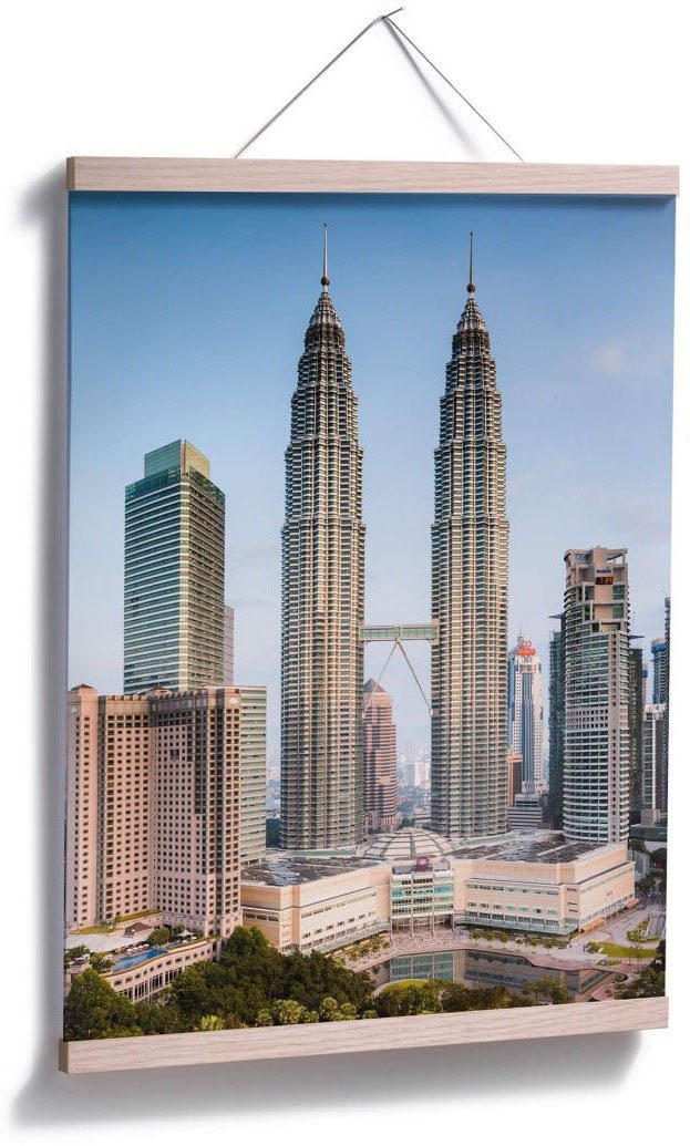 Petronas Poster Wandposter Bild, Wandbild, Lumpur, Gebäude Towers Wall-Art Kuala (1 St), Poster,