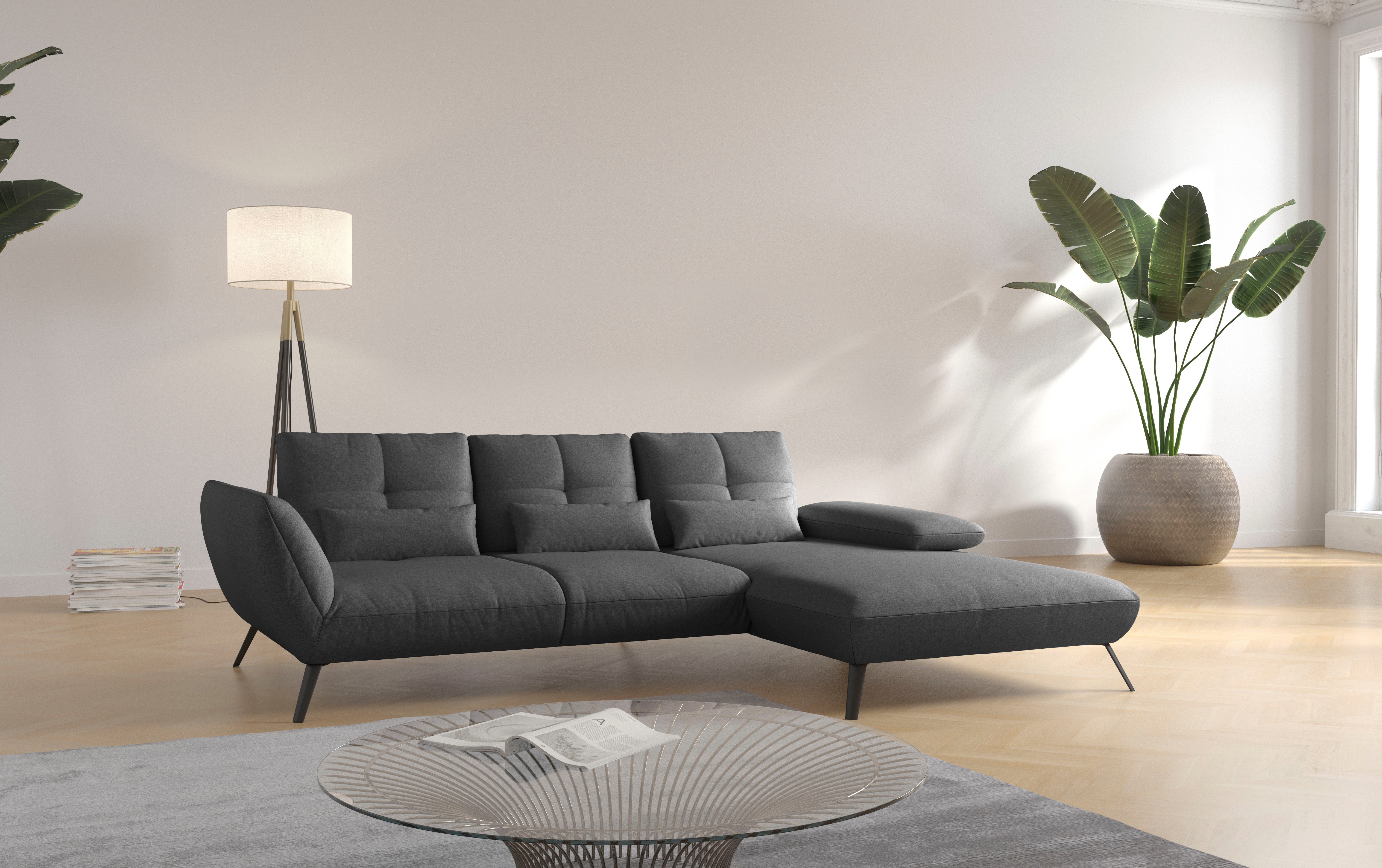 PLACES OF STYLE Ecksofa "Mikado L-Form" inkl. Sitztiefenverstellung und Arm günstig online kaufen