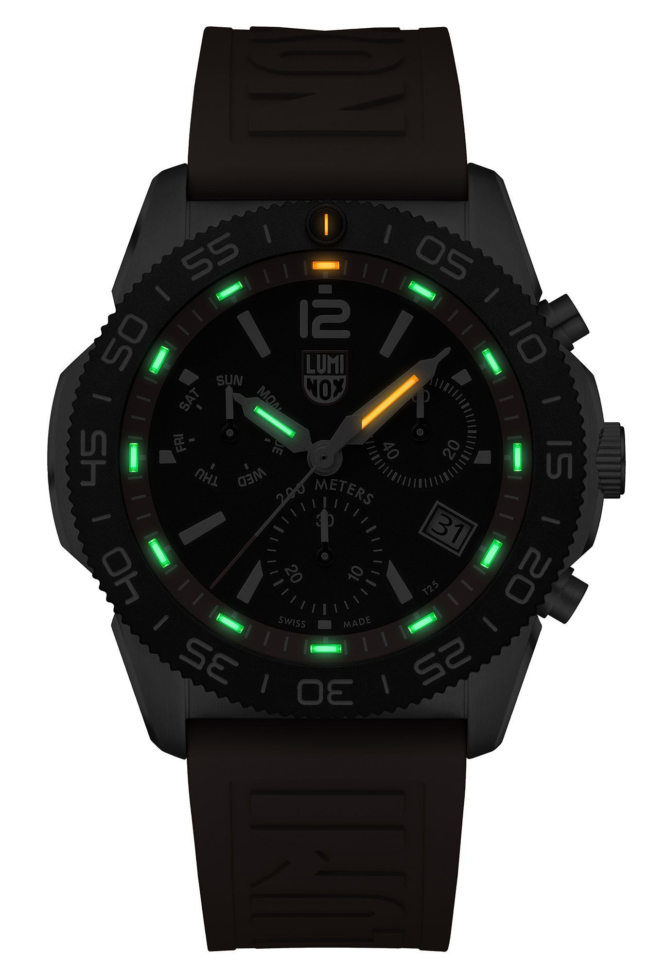 Chrono Taucheruhr Luminox Orange/Schwarz Diver Pacific