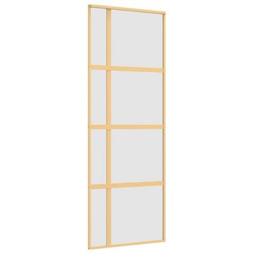 vidaXL Zimmertür Schiebetür Golden 76x205 cm Matt ESG-Glas und Aluminium Zimmertür Inne