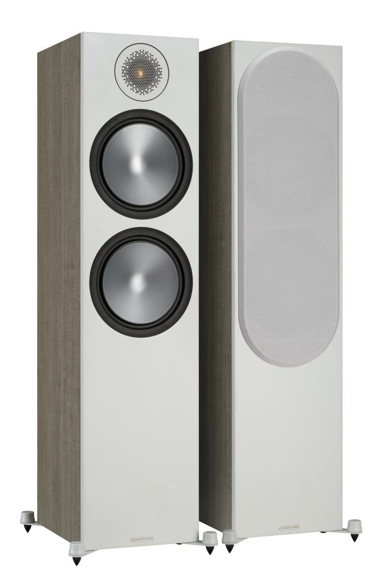 MONITOR AUDIO Bronze 500 (6G) Standlautsprecher Urban Grey [Paar Stand- Lautsprecher (nicht zutreffend, 200 W, Standlautsprecher, 1 Paar, inkl.  robuster Füße mit Spikes und Gummifüßen, inkl. abnehmbarer  Lautsprecherabdeckungen)