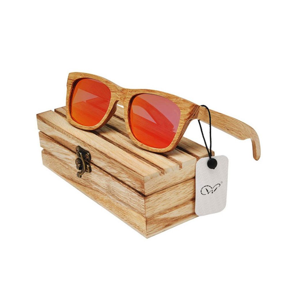 urbandreamz Sonnenbrille Bambus Holz Sonnenbrille Herren Damen polarisiert verspiegelt