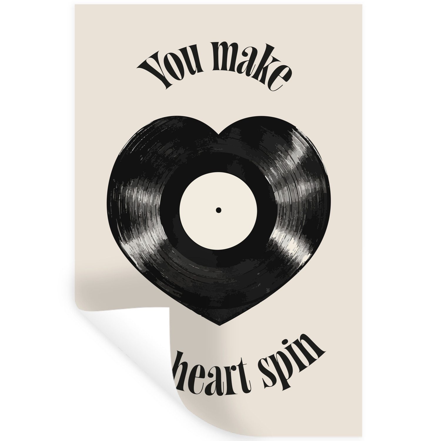 MuchoWow Wandsticker Liebe - Musik - Zitat (1 St), Wanddeko, Aufkleber, Wandtattoo, 80x120 cm