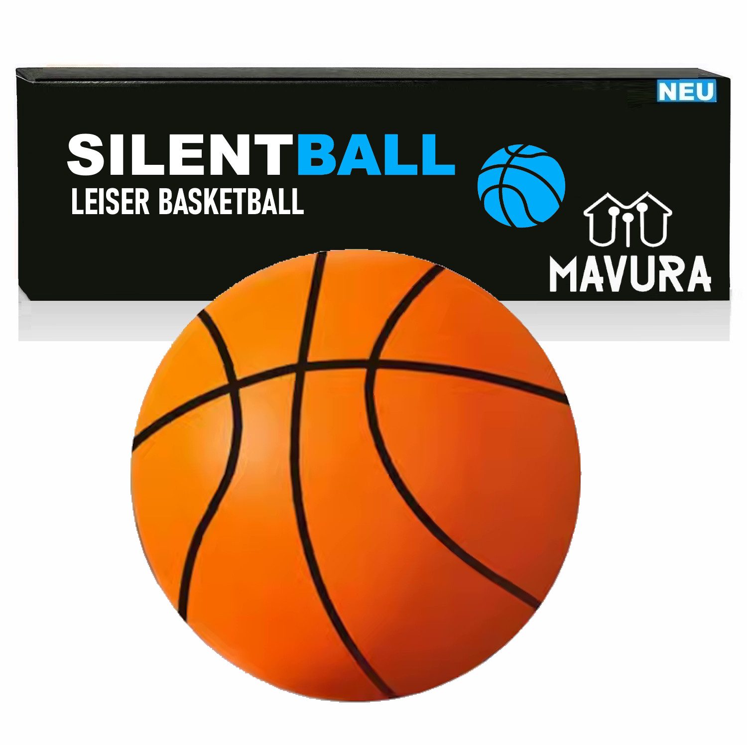 Basketball SILENTBALL Silent Basketball Leiser Indoor-Trainingsball Unbeschichtet