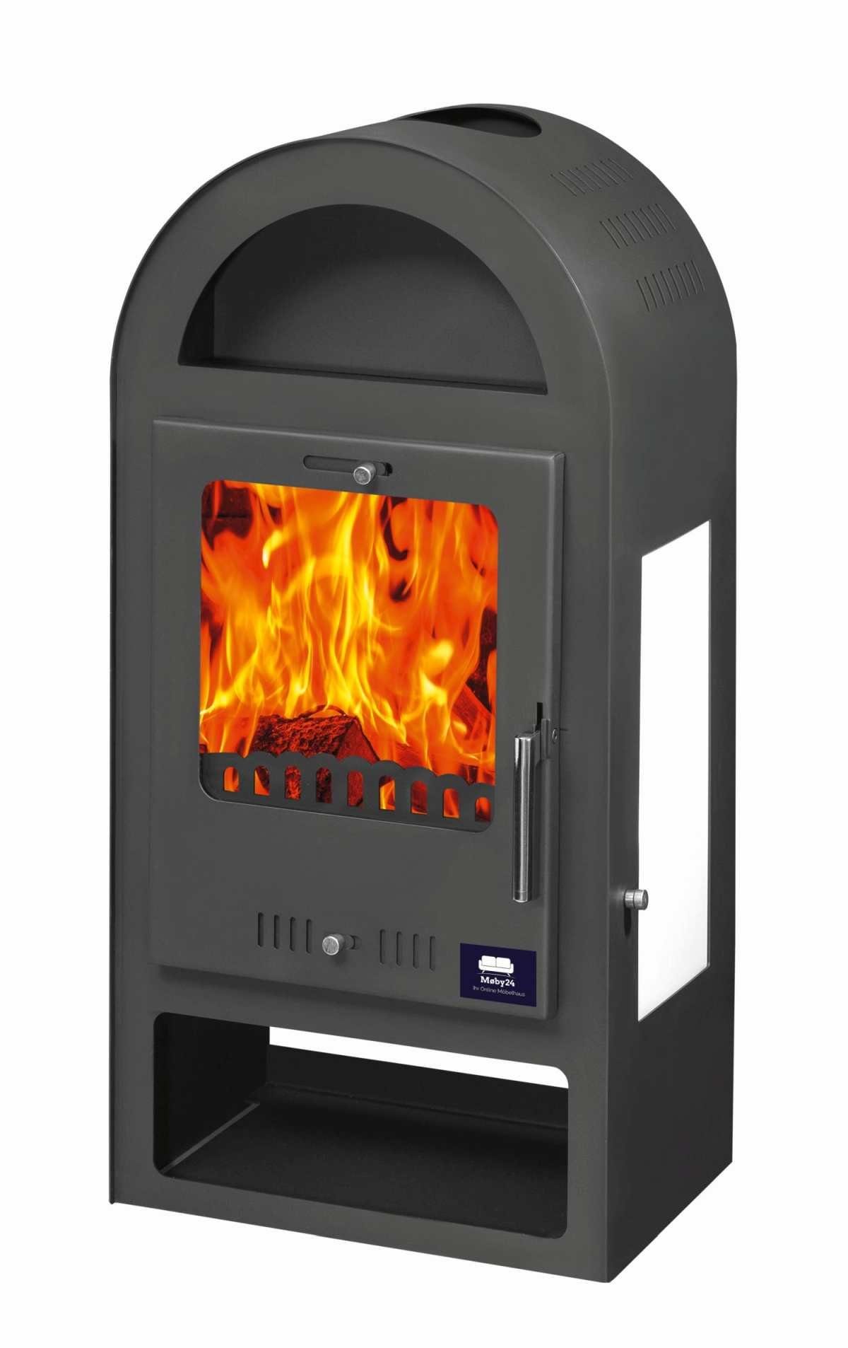 moeby24 Kaminofen Kamin Ofen Kaminofen Anthrazit Rauchrohr 7,8 KW BimSchV 1 günstig online kaufen