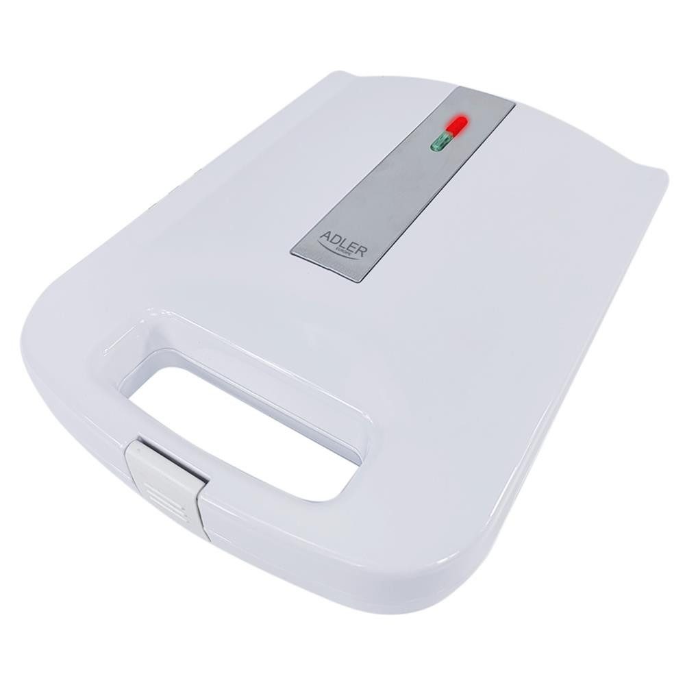 ADLER EUROPE Sandwichmaker AD 3055w, 2000 W, Thermostat, Kontrollleuchten, Antihaftbeschichtung