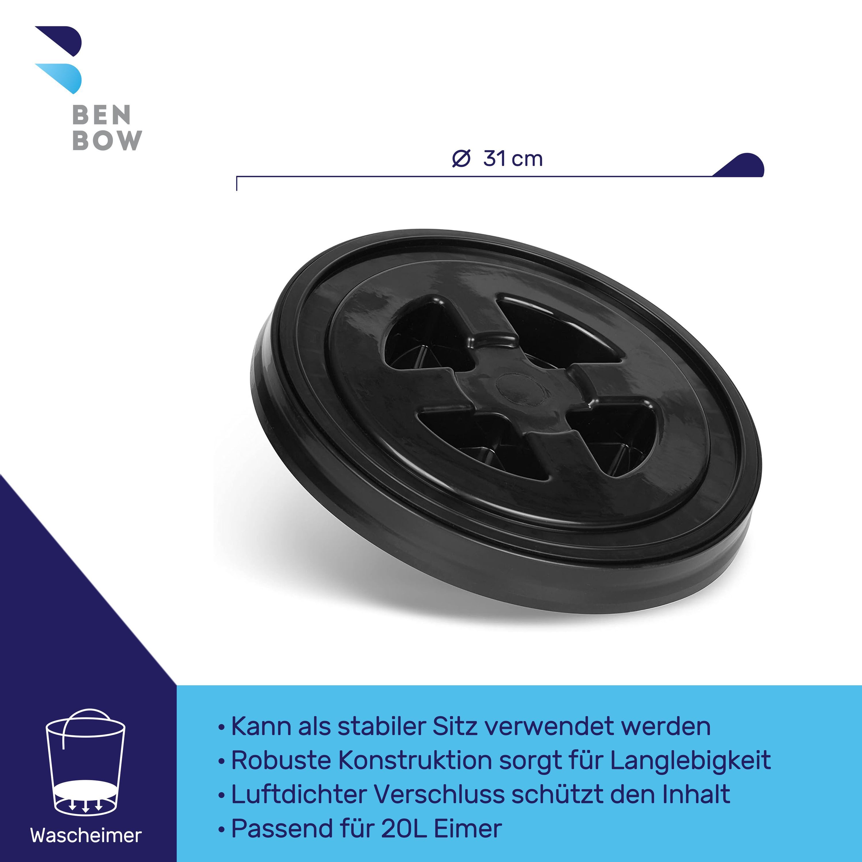 BENBOW Reinigungs-Set Deckel für Wascheimer - schwarz, (1-teilig), Deckel für Wascheimer - schwarz