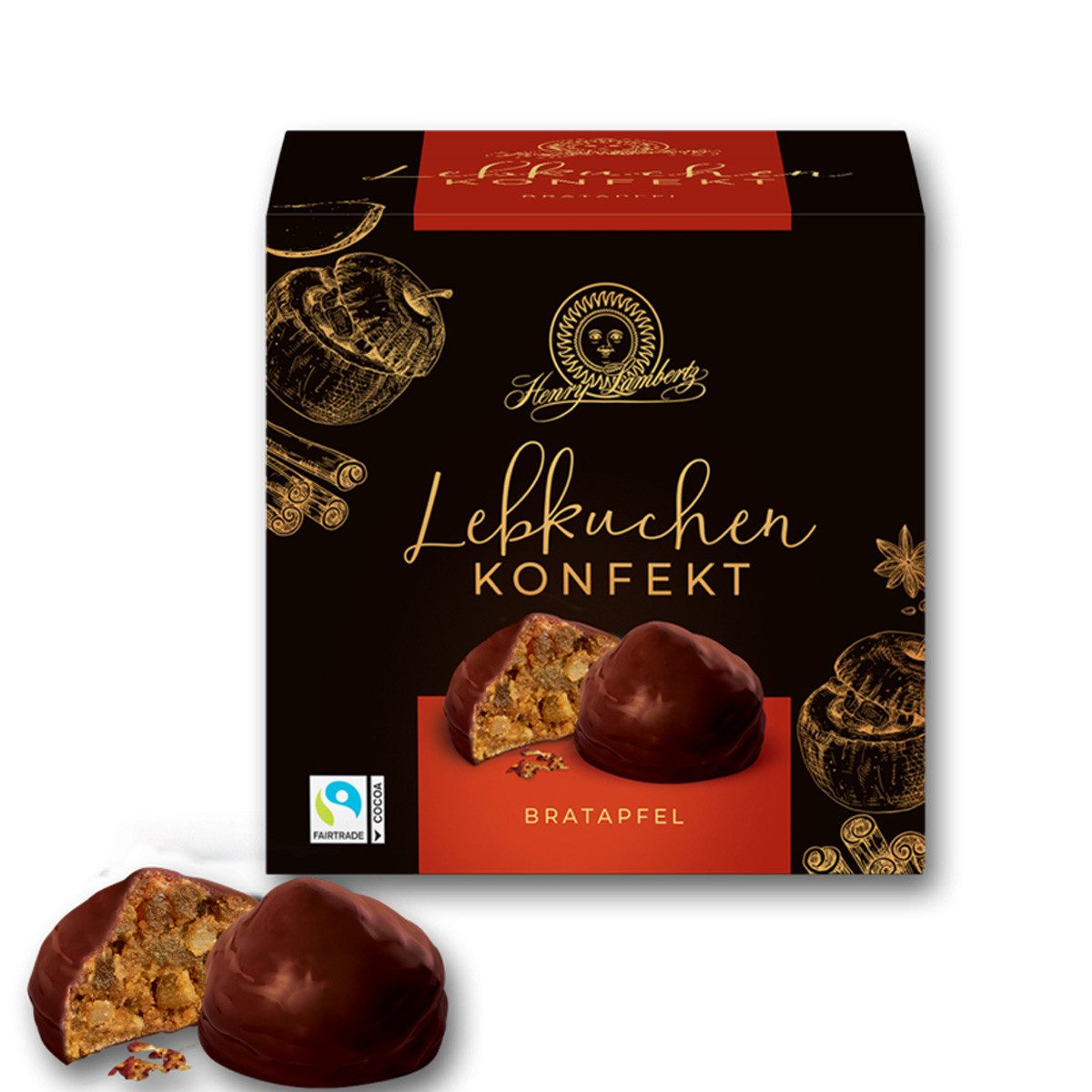 Lambertz Süßigkeit, Lambertz Lebkuchenkonfekt Bratapfel Mini Lebkuchenkonfekt 175g
