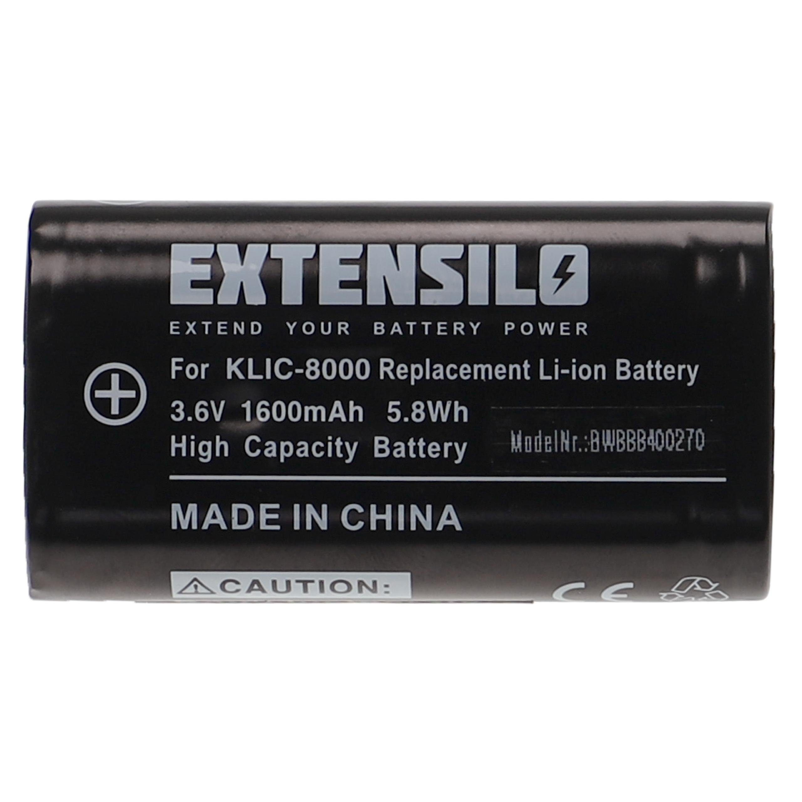 Extensilo kompatibel mit Medion MD41066 Kamera-Akku Li-Ion 1600 mAh (3,6 V)