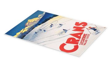 Posterlounge Poster Vintage Ski Collection, Crans-Montana (französisch), Vintage Illustration