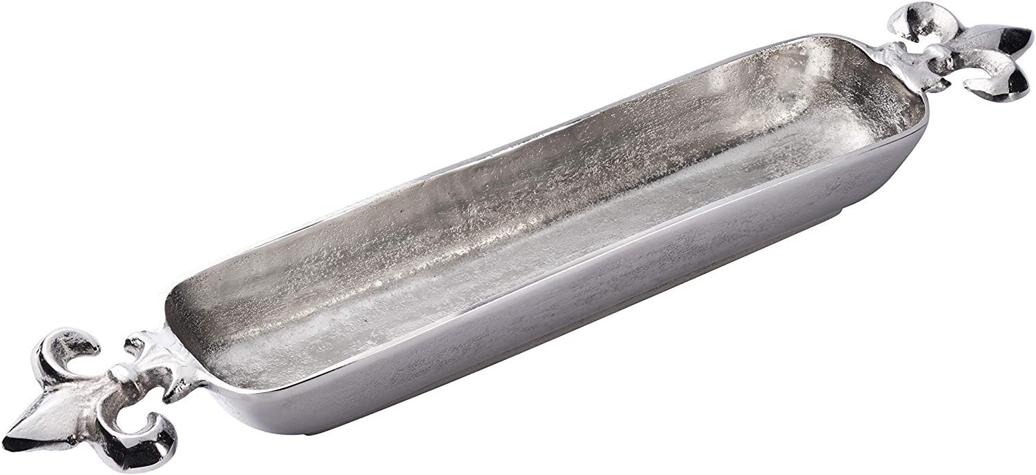 MichaelNoll Dekotablett Schale Lilie Aluminium Dekoschale länglich - 2 Größ günstig online kaufen