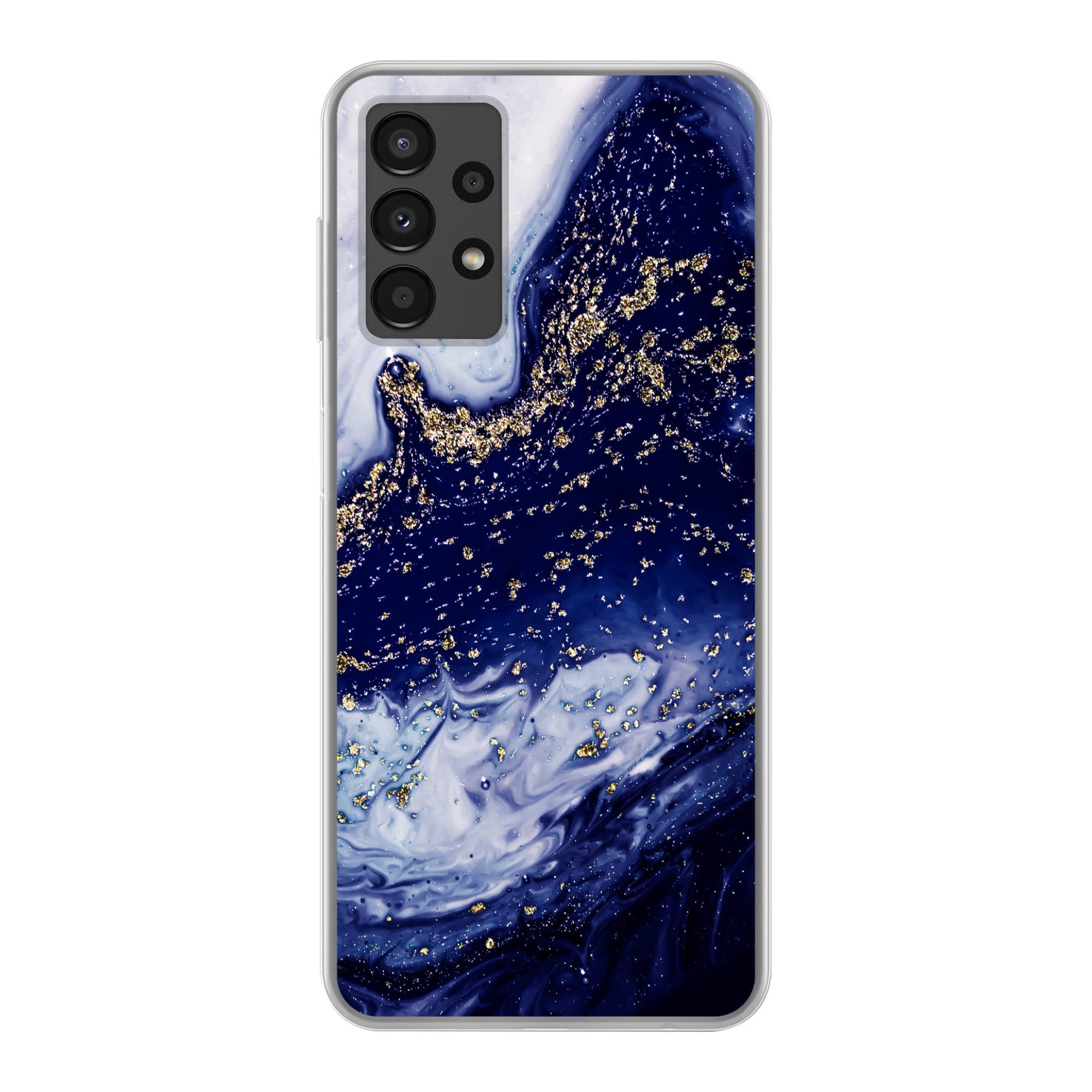 MuchoWow Handyhülle für Samsung Galaxy A13 4G Marmor - Gold - Natursteine, Smartphone-Bumper, Print, Handy Schutzhülle Dünn