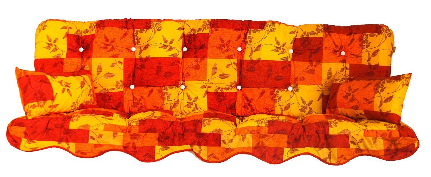 Kühnemuth Auflagekissen Auflagen Set Hollywoodschaukel Sitzkissen 150x50 cm Design 150-150