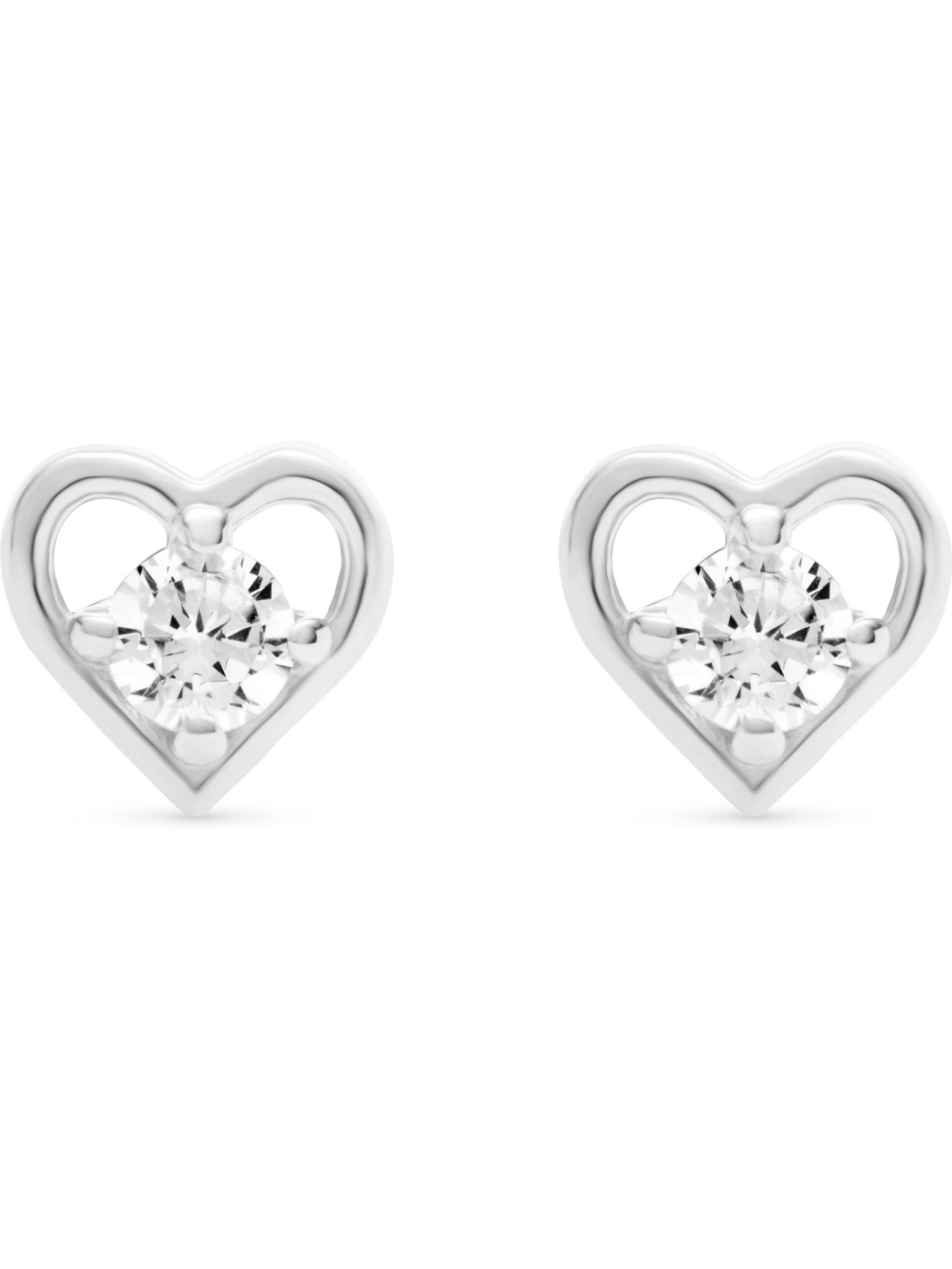 FAVS Paar Ohrhänger FAVS Damen-Ohrhänger 925er Silber 2 Zirkonia Herz