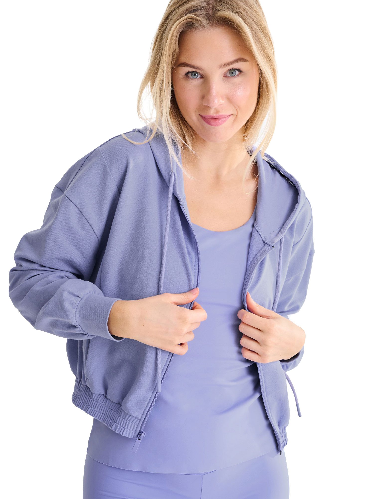 Lisca Trainingsjacke Jacke mit Reißverschluss und Kapuze - 55 cm Freedo (Stück, 1-St) Baumwolle X elastisches Elasthan, hautfreundlich, atmungsaktiv