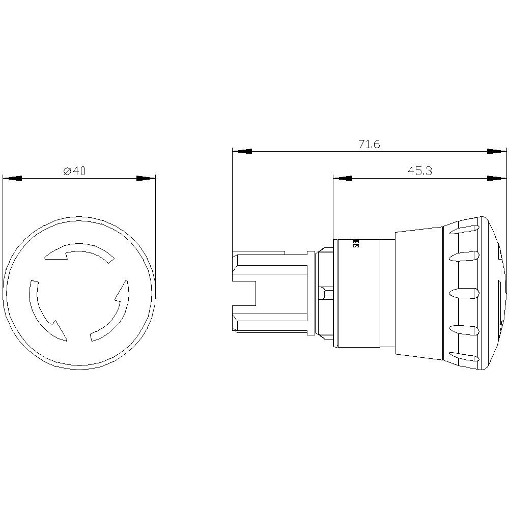 Thumbnail - SIEMENS Schalter Siemens 3SU1050-1HB20-0AA0 Not-Halt-Pilzdrucktaster Frontring Metall, (3SU1050-1HB20-0AA0)