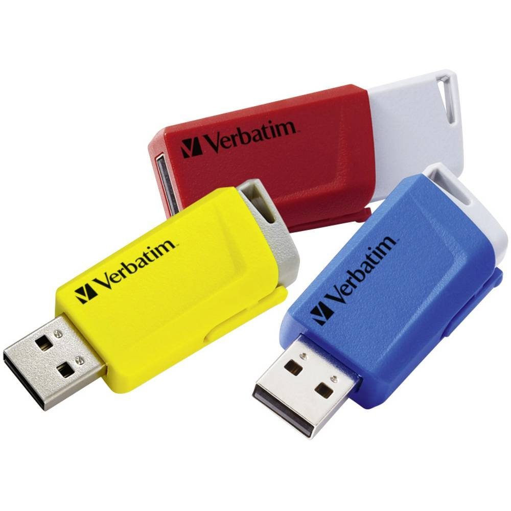 Verbatim USB-Stick Store 'n' Click 3x 16GB USB 3 49306 USB-Stick (versenkbarer USB-Anschluss)