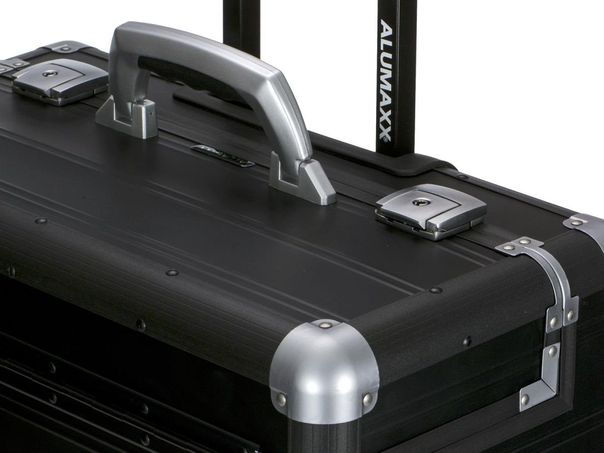 schwarz 4 Business-Koffer Pandora, Koffer, Rollen, ALUMAXX Aktenkoffer Pilotenkoffer,