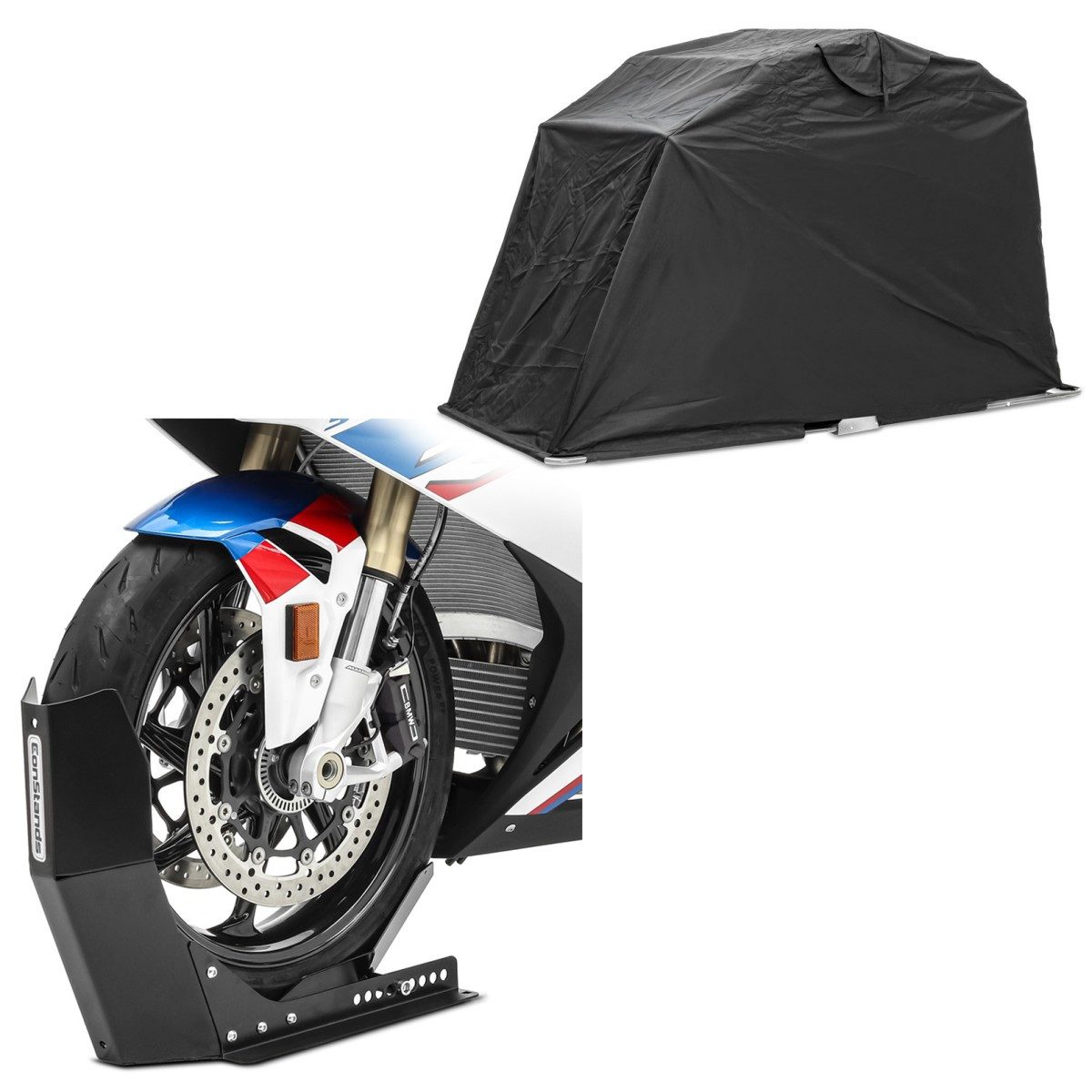Motoguard Motor-Schutzhülle Set: Motorrad Zeltgarage Universal Faltgarage Motorradgarage Motoguard