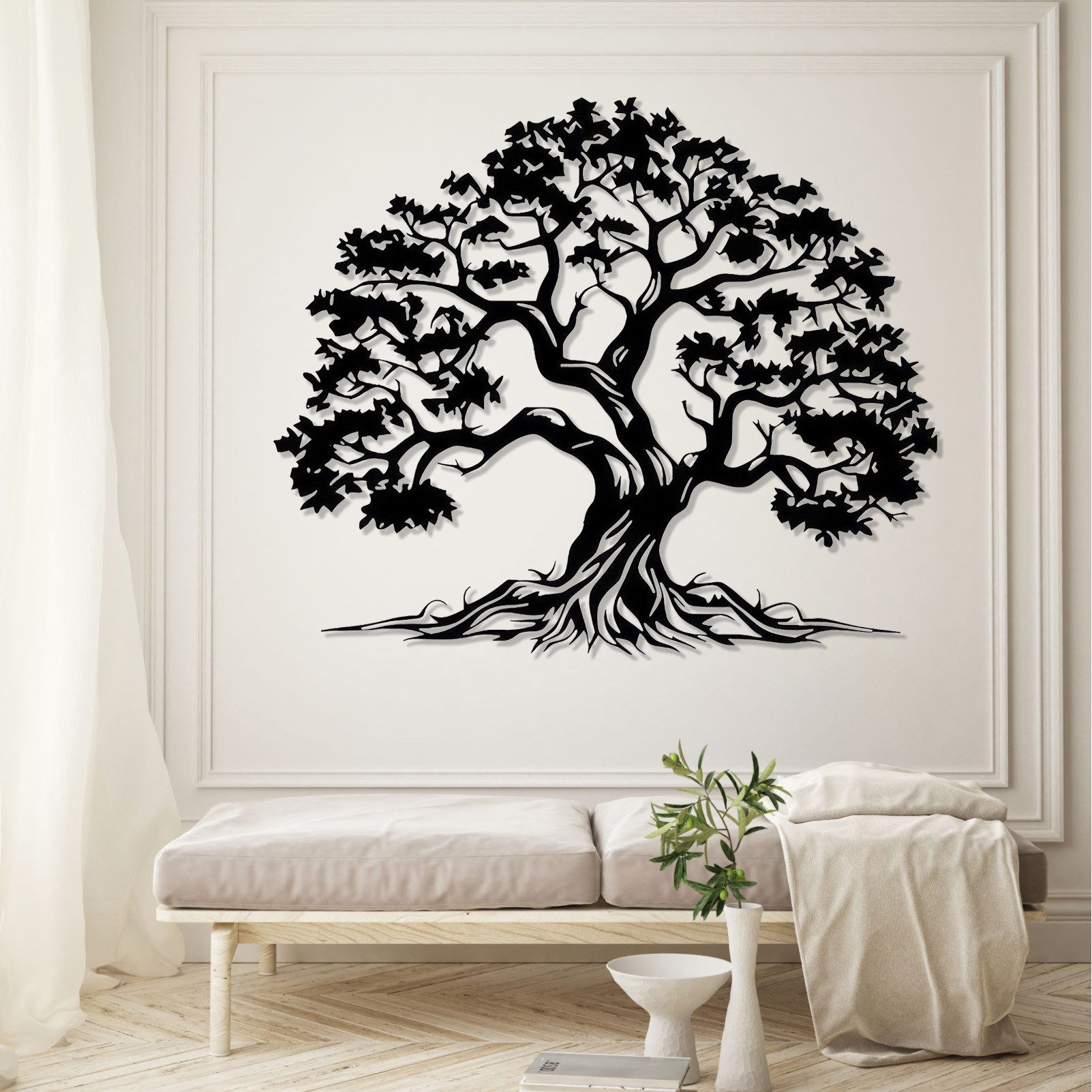 Jumpeak Wanddekoobjekt Metall Baum des Lebens Kunst Wanddekoration,Baum Wanddekoration, Natur, Hergestellt aus Metall,Vier Farben zur Auswahl,2 Größe