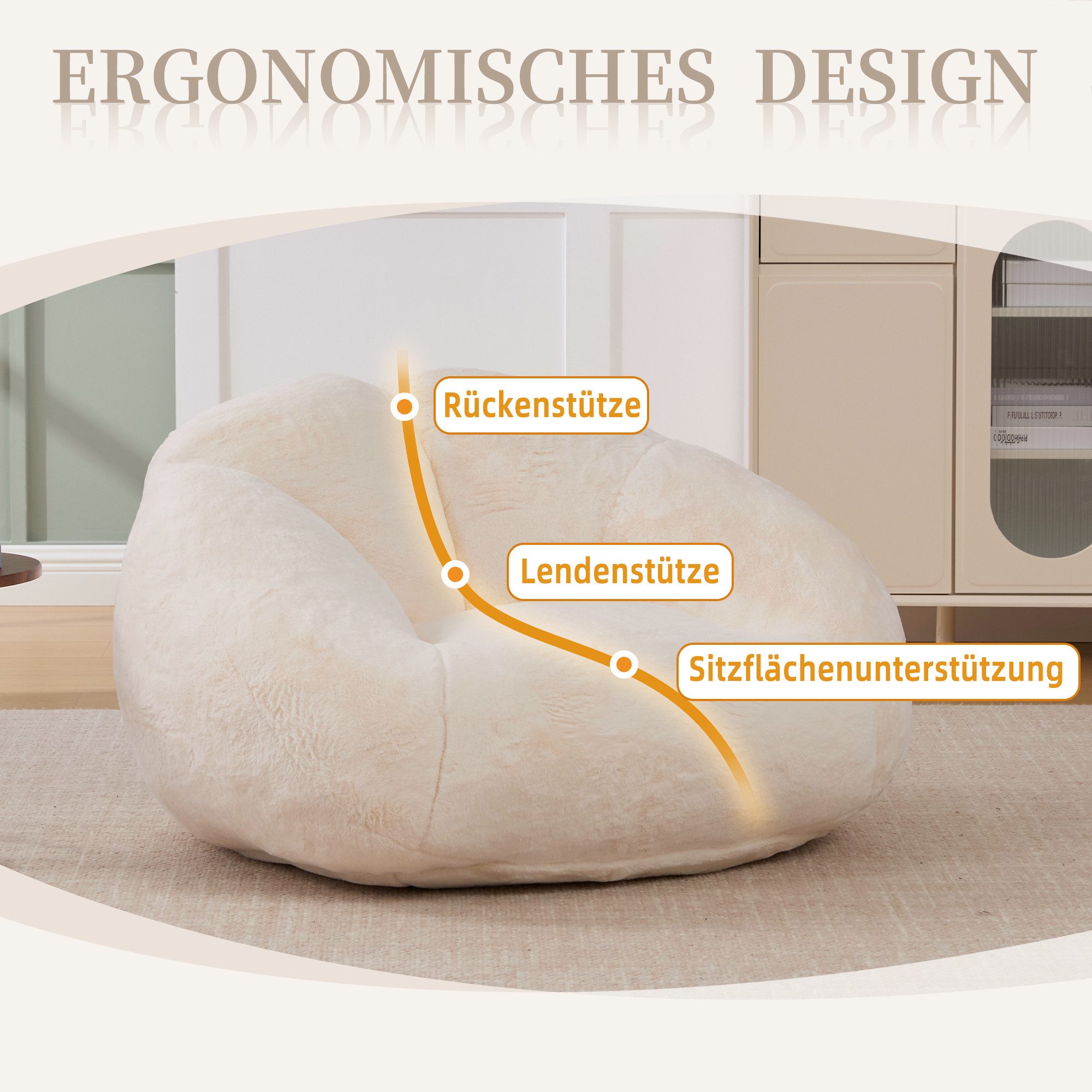 REDOM Sitzsack Einzelsofa in weicher Ausführung – komfortabler rutschfester günstig online kaufen