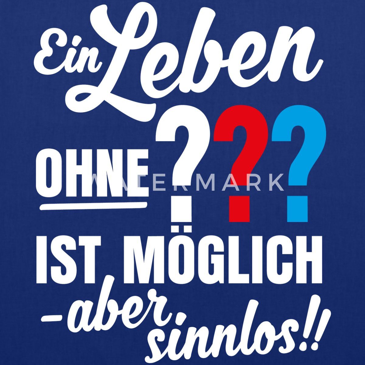Spreadshirt Henkeltasche Die Drei Fragezeichen Leben günstig online kaufen