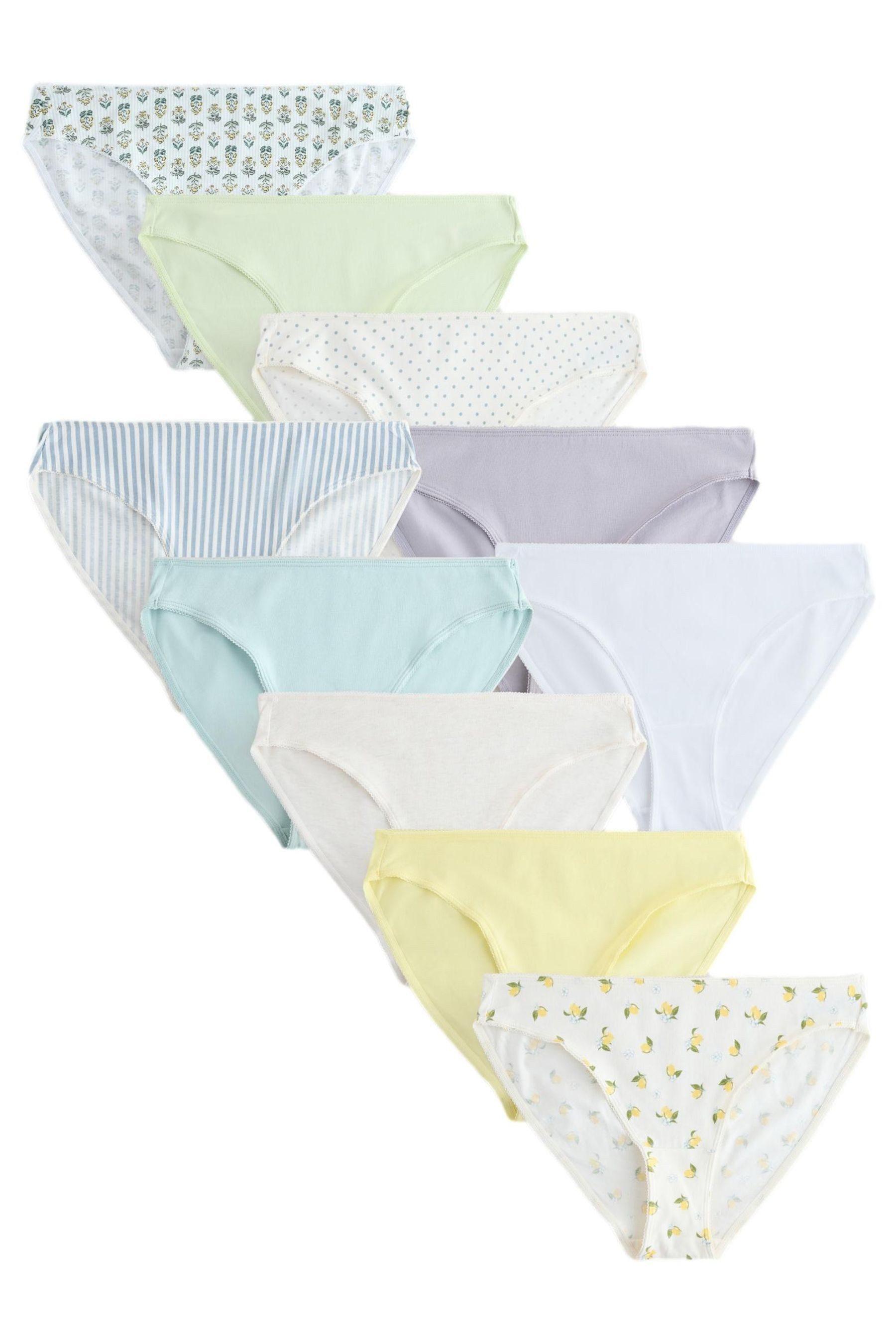 Slip 10er-Pack Baumwoll-Slips, hohes Bein, Maxi