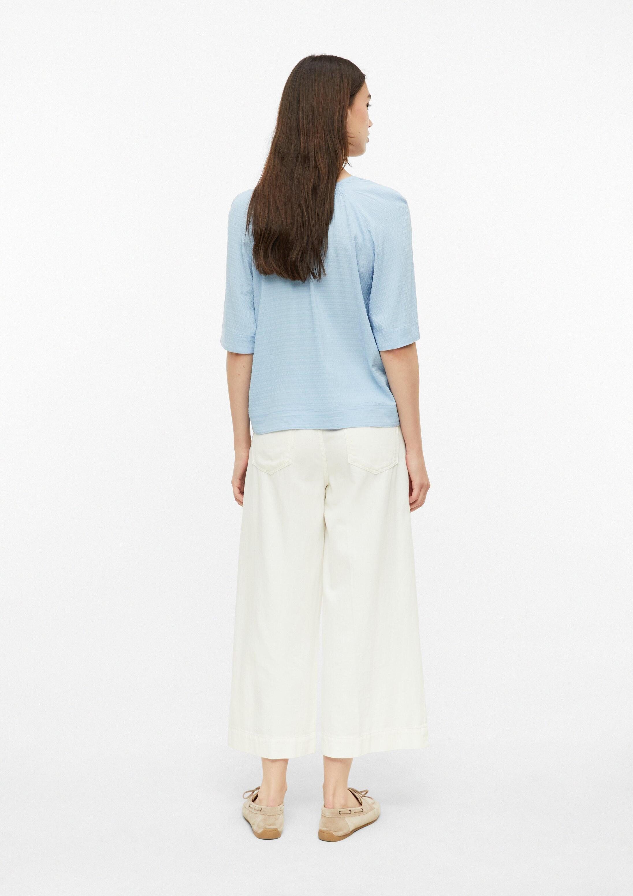 s.Oliver Kurzarmbluse Bluse Gecrêpte Bluse aus Viskosemix