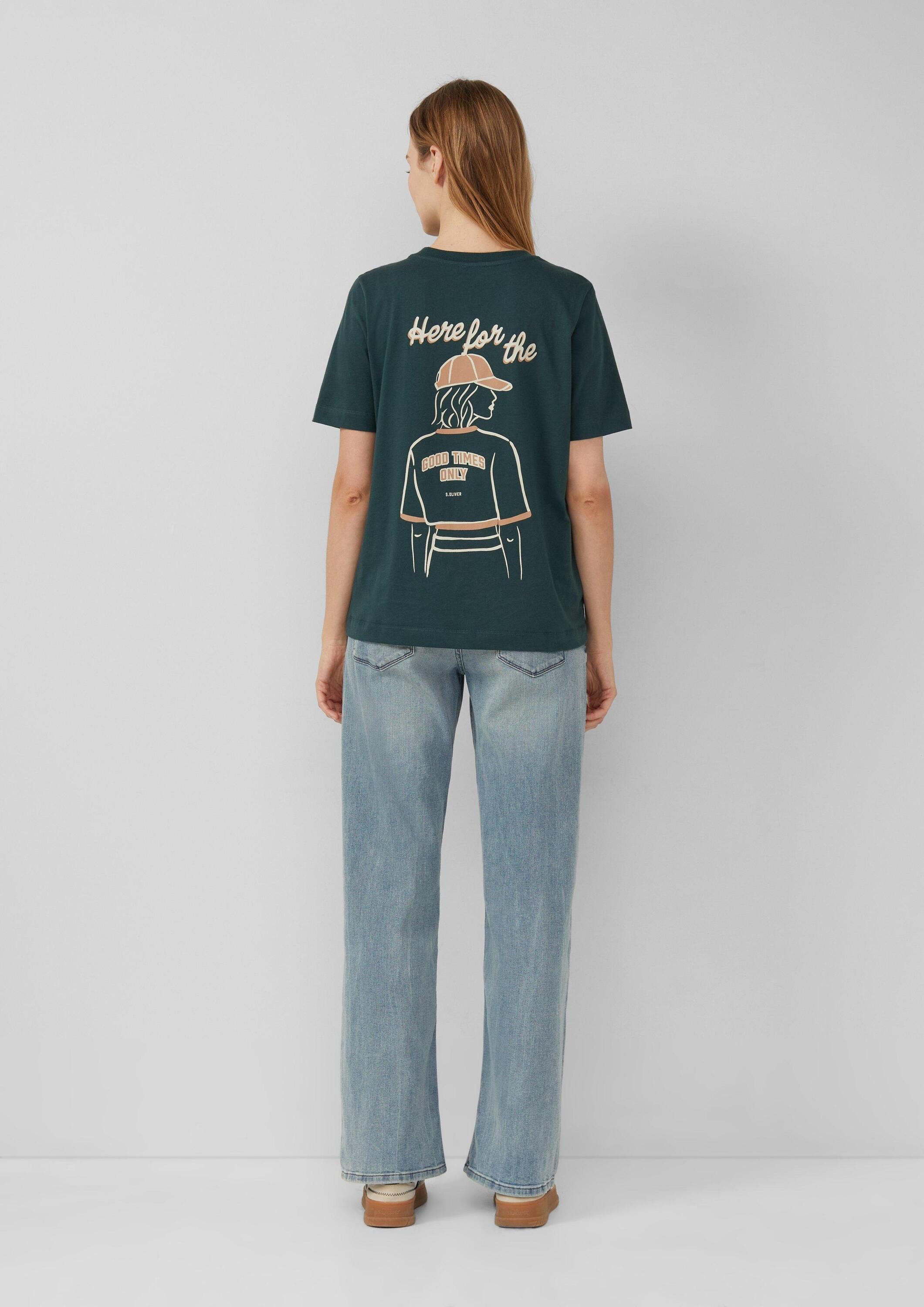 s.Oliver Kurzarmshirt T-Shirt T-Shirt im Relaxed Fit mit Front- und Rückenprint
