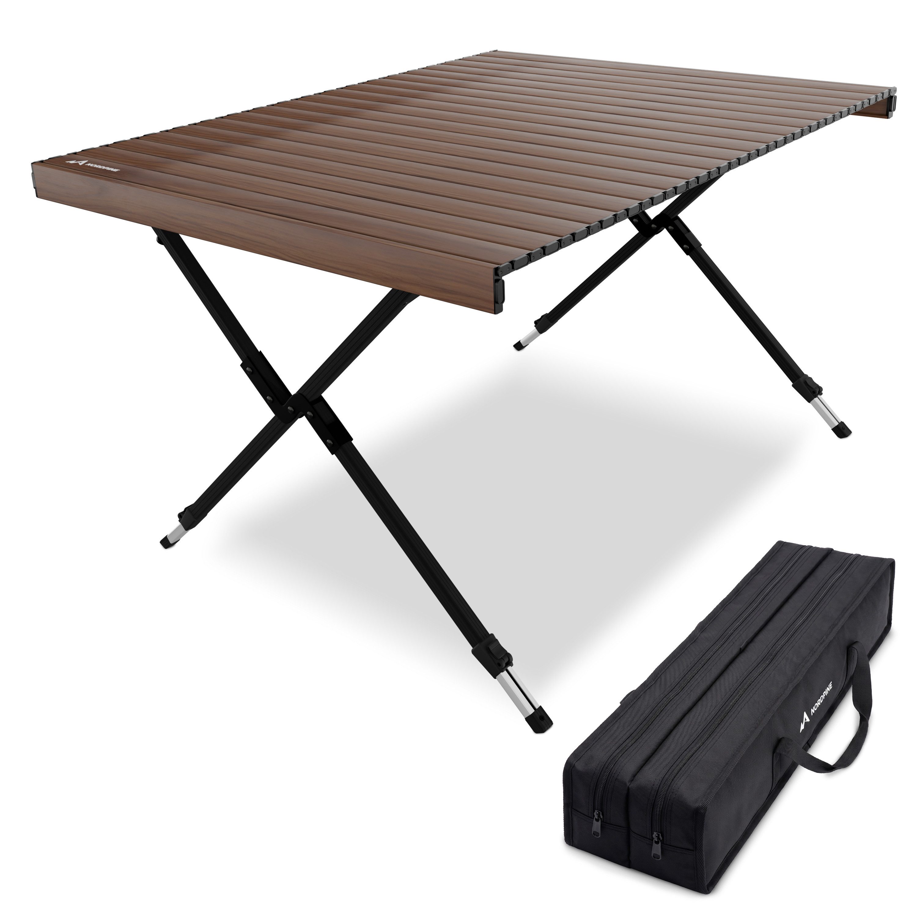 NEOLYMP Campingtisch Aluminium Campingtisch klappbar 45-68 cm mit Tragetasche (1 Tisch), Kleines Packmaß & höhenverstellbare faltbare Tischplatte