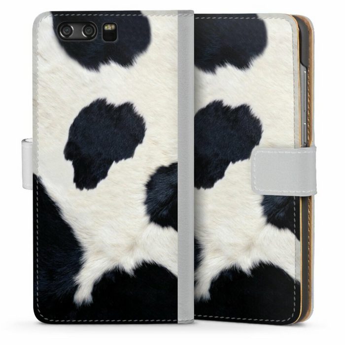 DeinDesign Handyhülle Animal-Look Animalprint Kuhfell Kuhflecken Huawei Honor 9 Hülle Handy Flip Case Wallet Cover Handytasche Leder