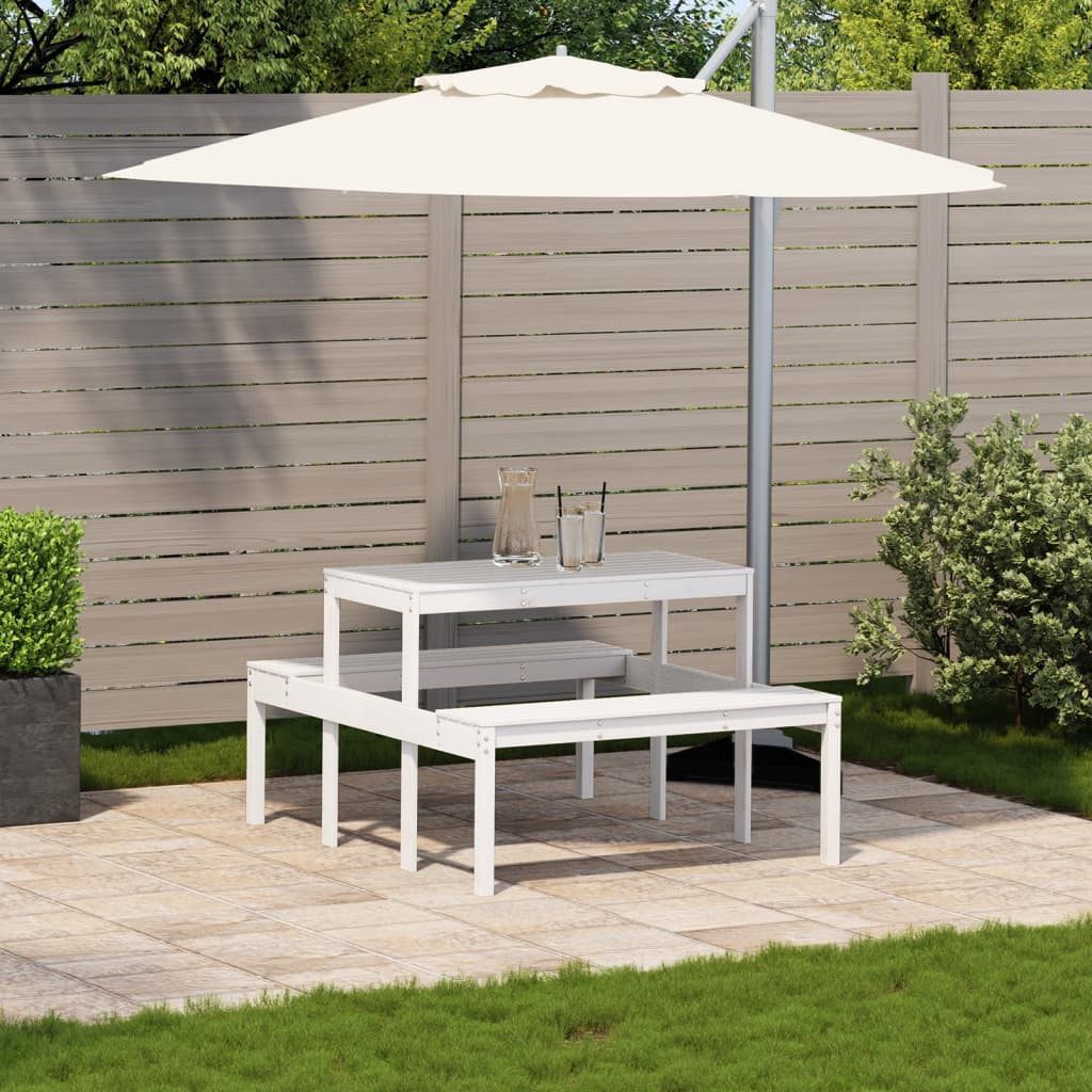 vidaXL Gartentisch Picknicktisch 110x134x75 cm Massivholz günstig online kaufen