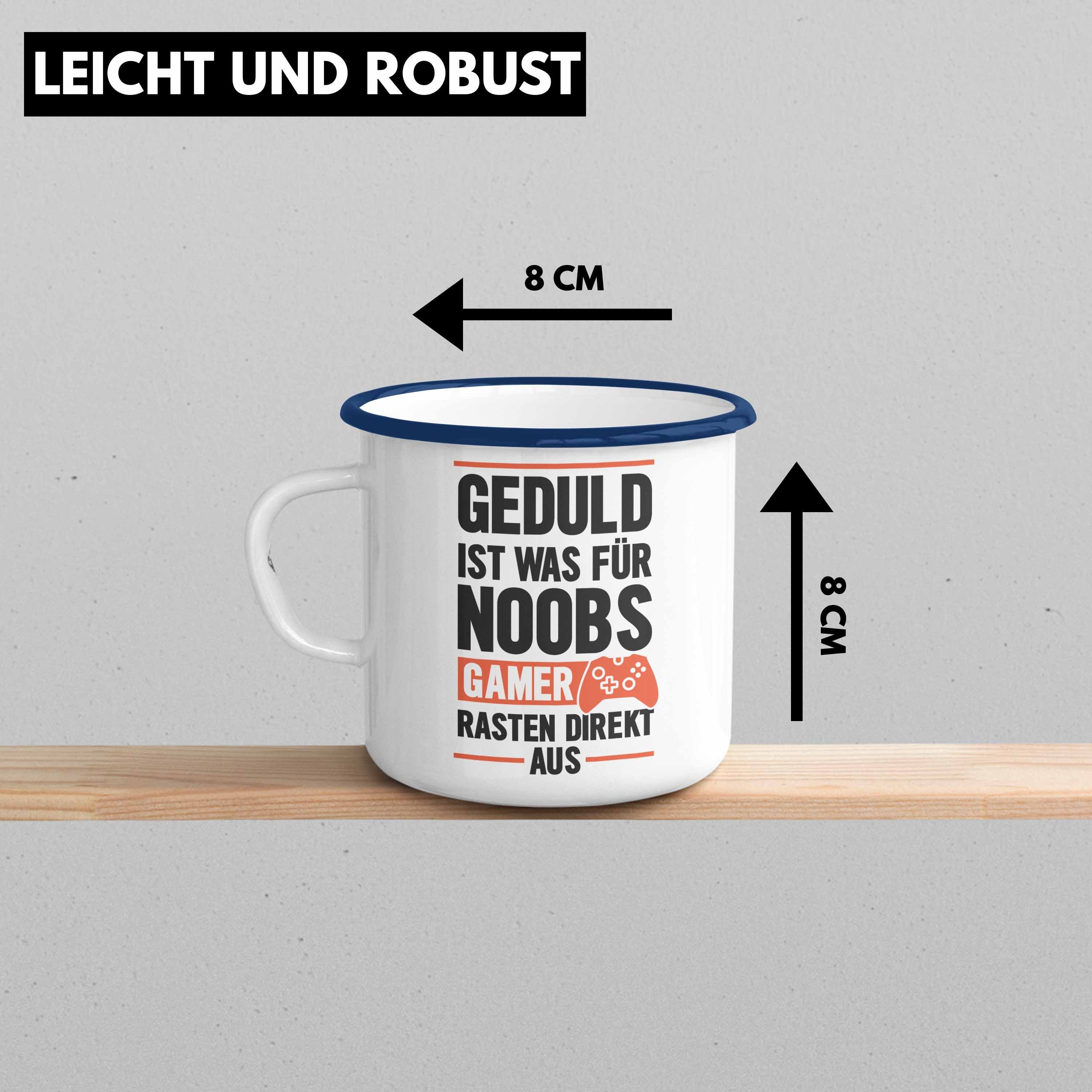 Controller Gamer - Geschenk Emaille Was Tassen Jungen Geschenk Trendation - - Emaille Jungs Gaming Tasse Für Thermotasse Noobs Spruch Zocker Ist Trendation Geduld Blau