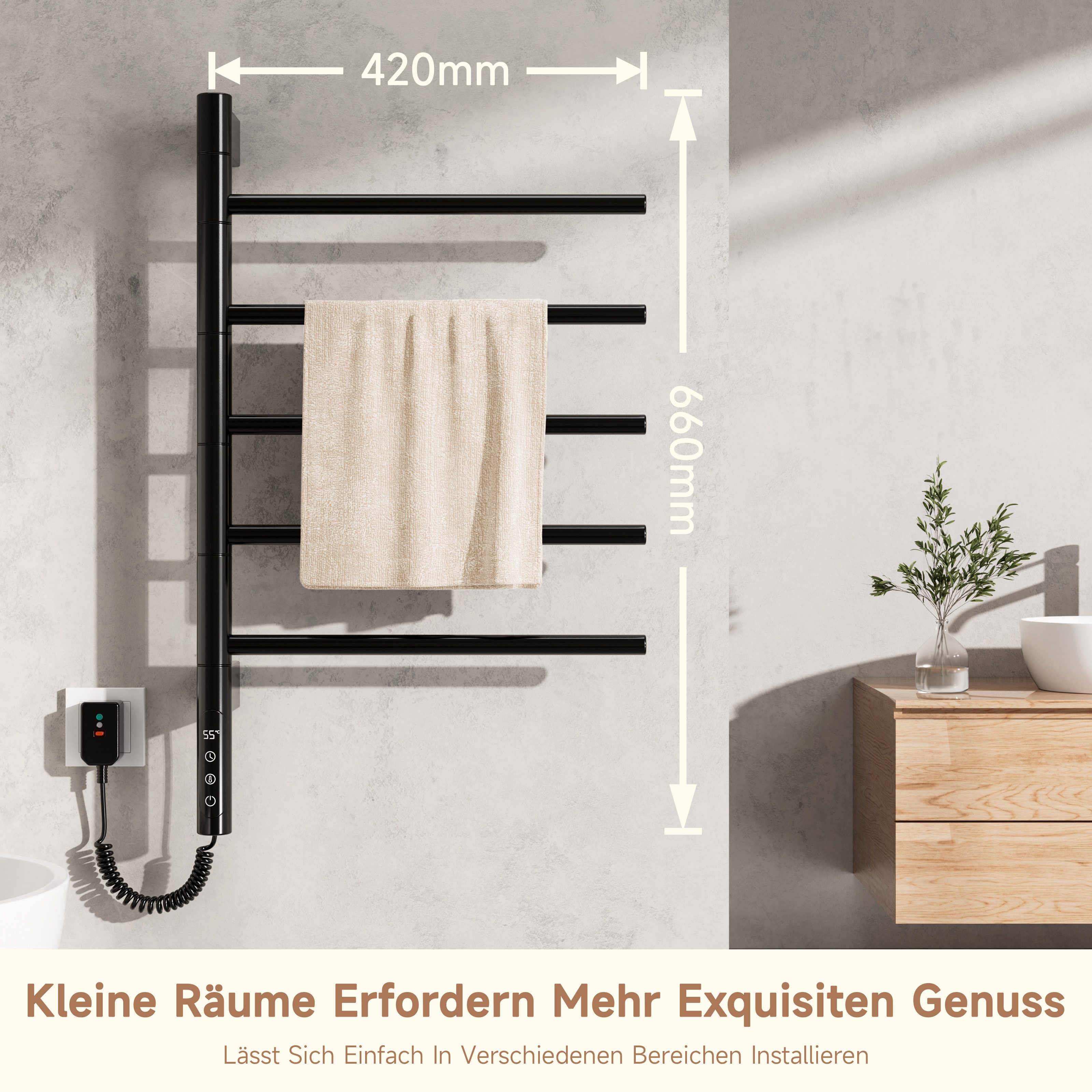 Oihpaw Elektrischer Badheizkörper 660×420mm towel warmer günstig online kaufen